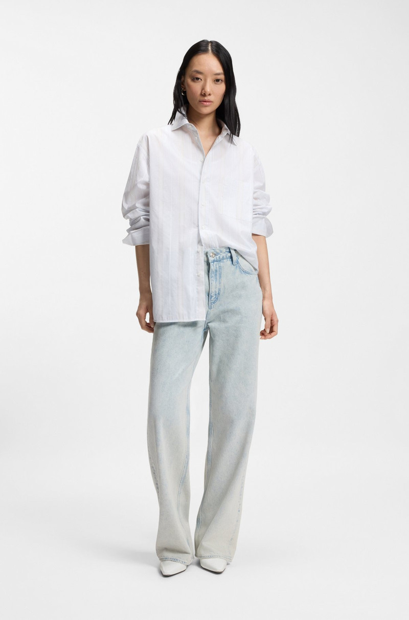 BOSS BLUE BOYFRIEND-FIT JEANS IN RIGID DENIM outlook