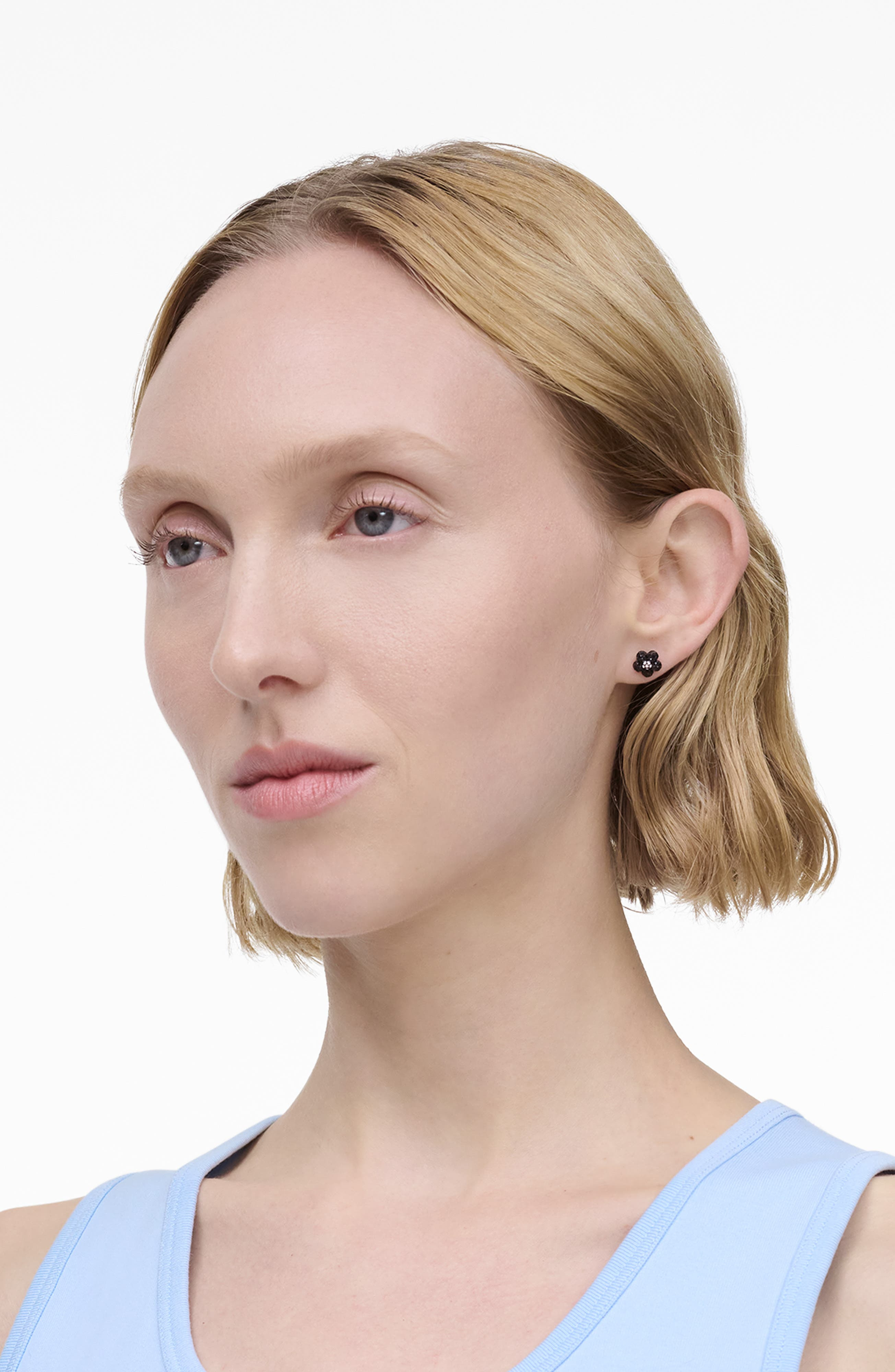 Marc Jacobs Daisy Pavé Micro Stud Earrings in Black/crystal at Nordstrom - 2