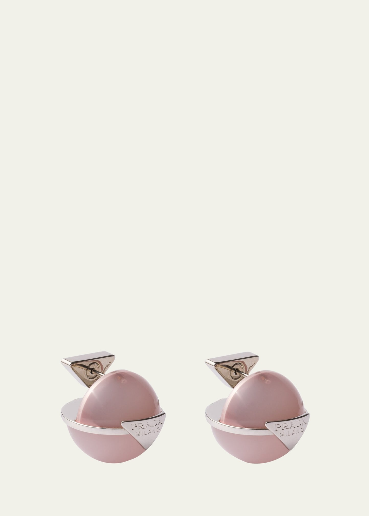 Metal and Plexiglass Stud Earrings - 1