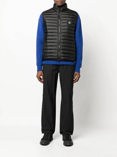 Stone Island compass-patch feather-down gilet outlook