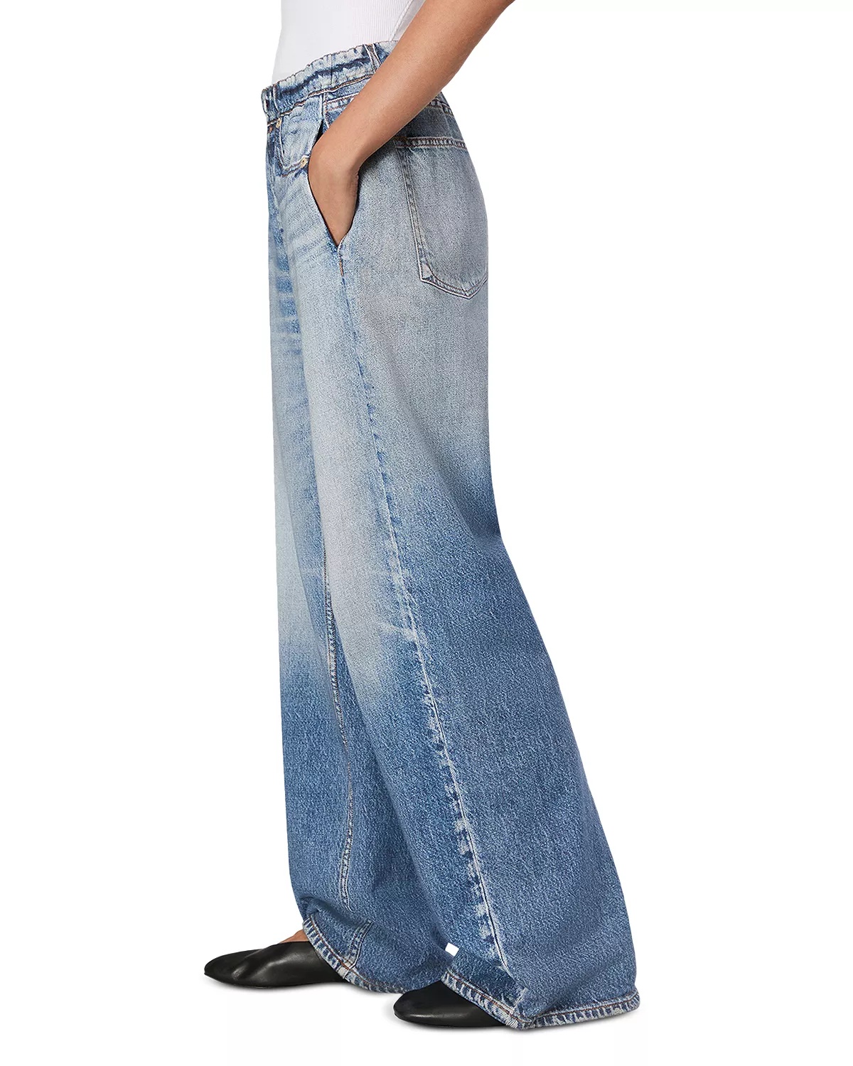 Miramar High Rise Wide Leg Cotton Terry Sweatpant Jeans - 4