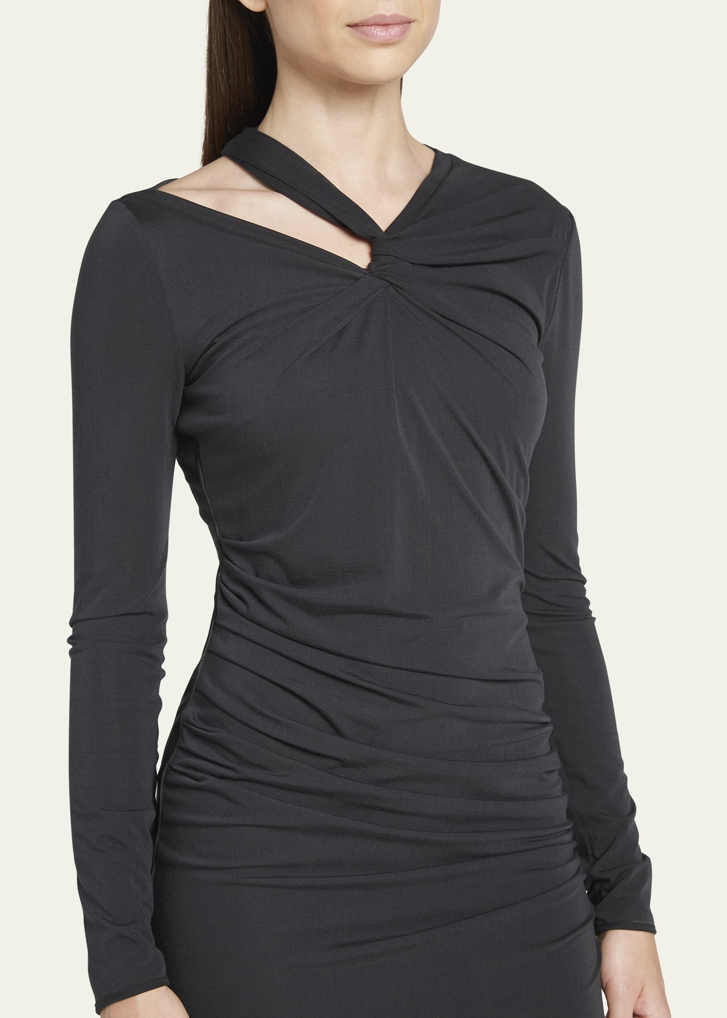 Cutout Viscose Jersey Body-Con Midi Dress - 5