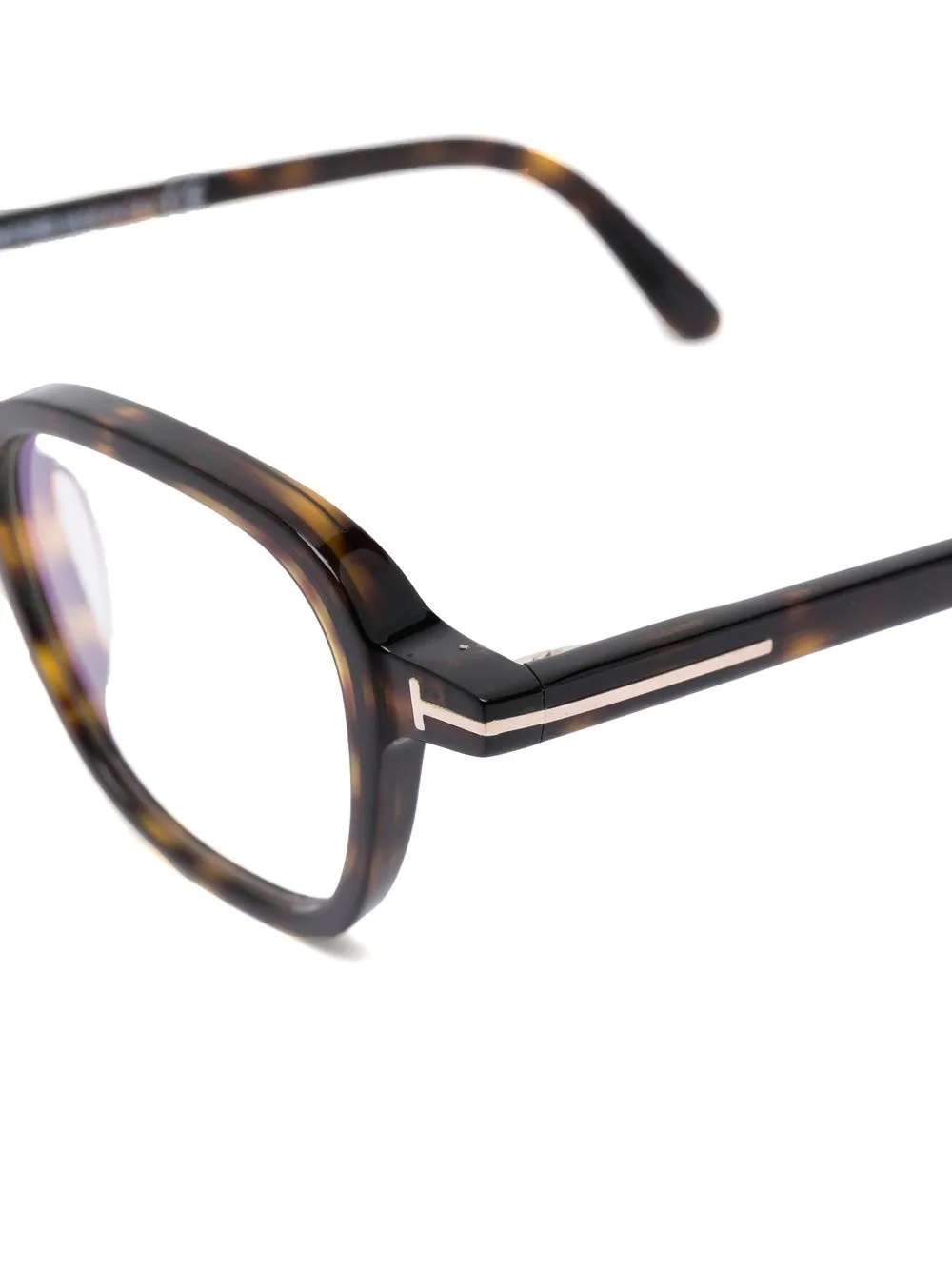 tortoiseshell-effect square-frame glasses - 3