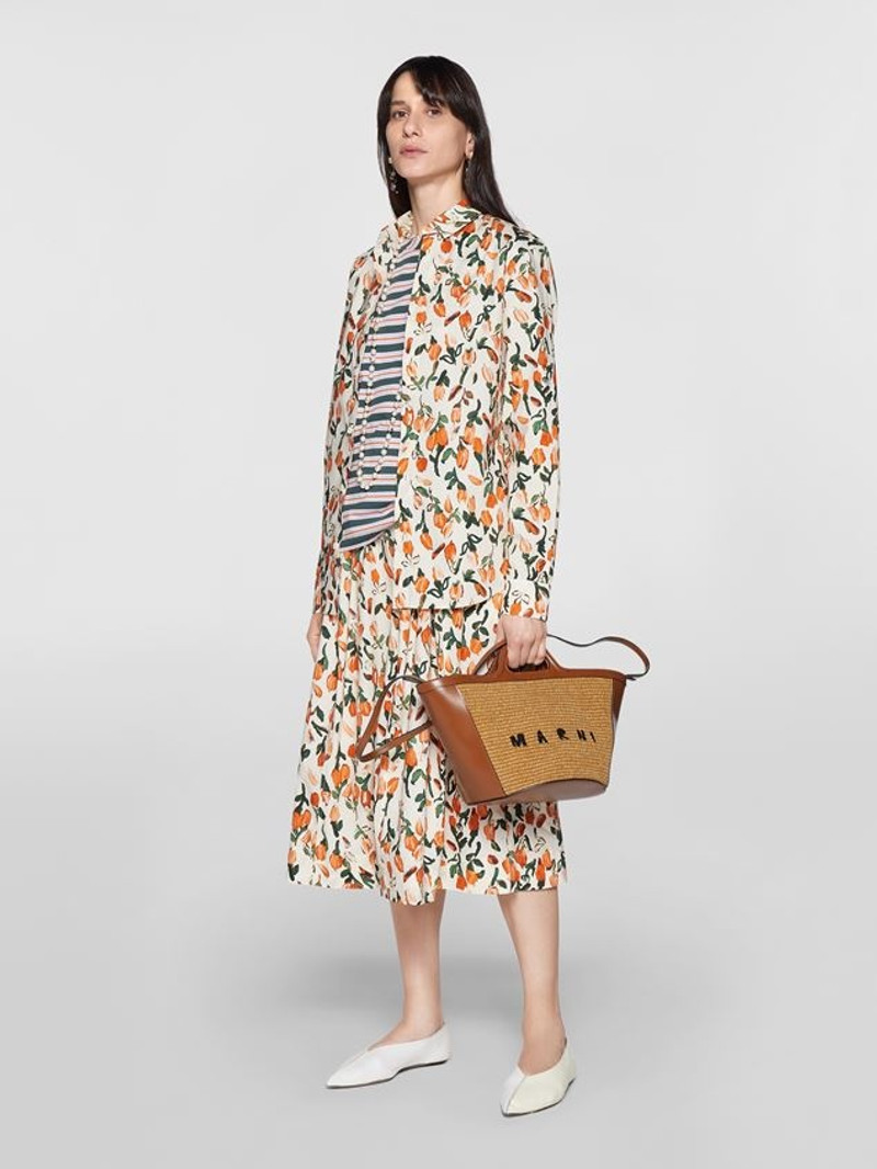 Marni SMALL TROPICALIA BAG IN LEATHER AND RAFFIA WITH SHOULDER STRAP outlook