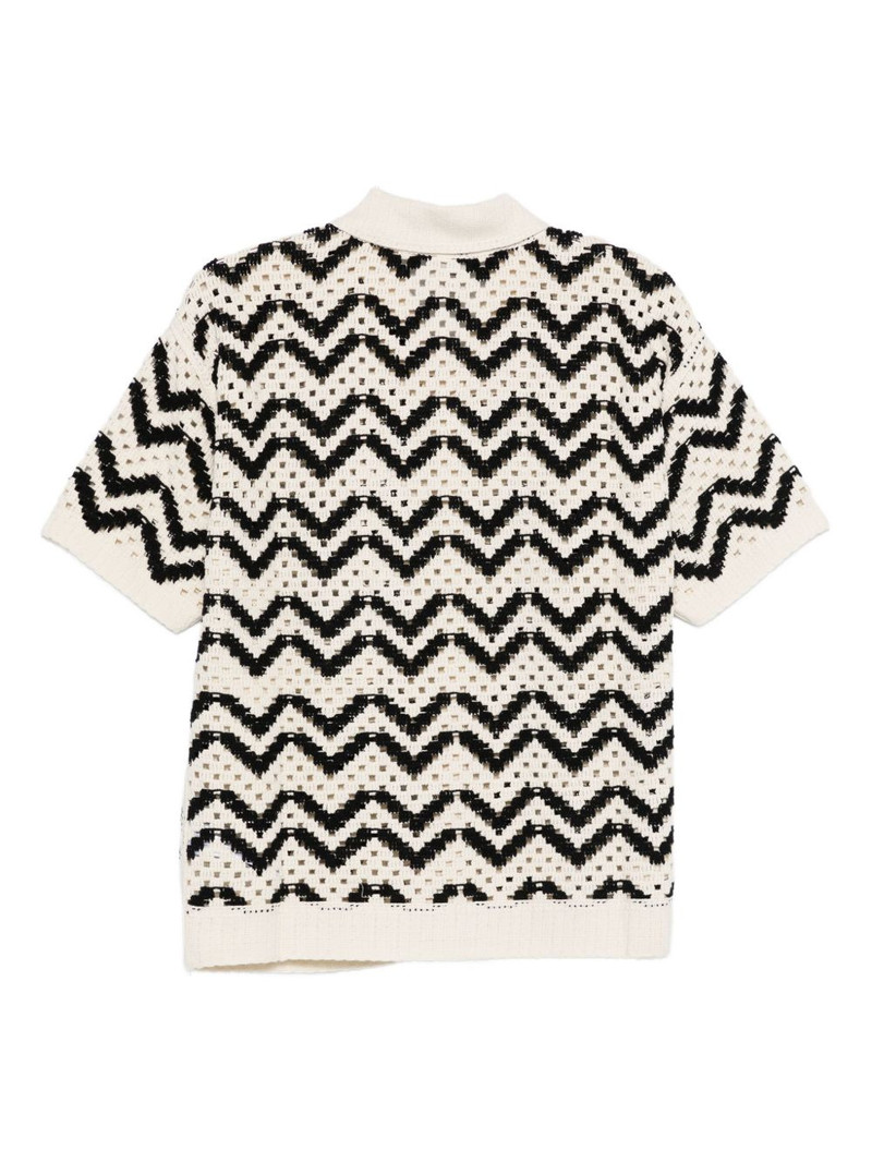VARLEY Anais crochet chevron polo shirt outlook