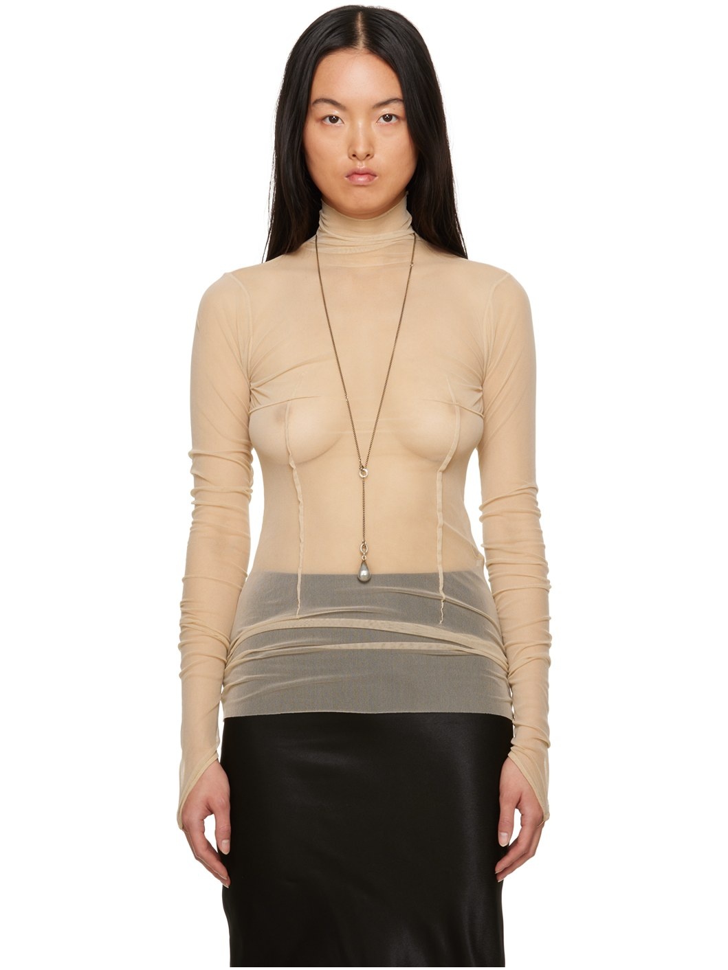 Beige Zenia Turtleneck - 1