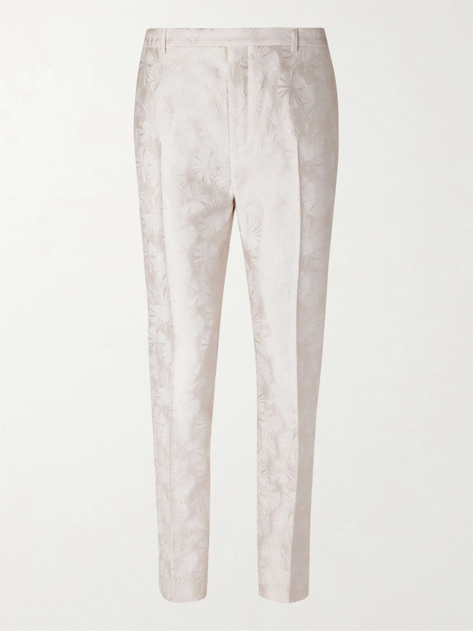 Slim-Fit Wool and Silk-Blend Jacquard Suit Trousers - 6