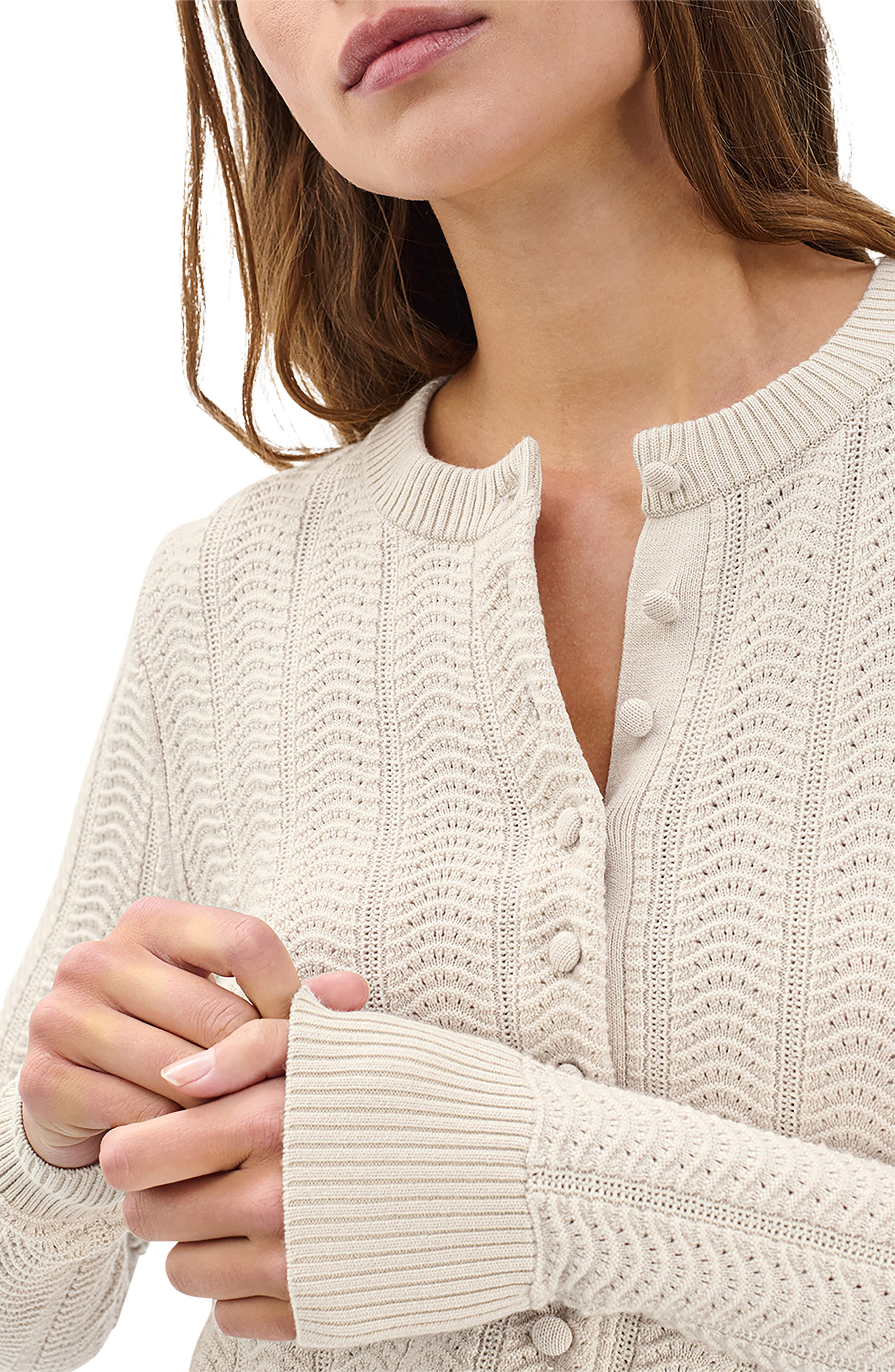 rag & bone Francesca Wool Blend Cardigan in Oatmeal at Nordstrom - 3