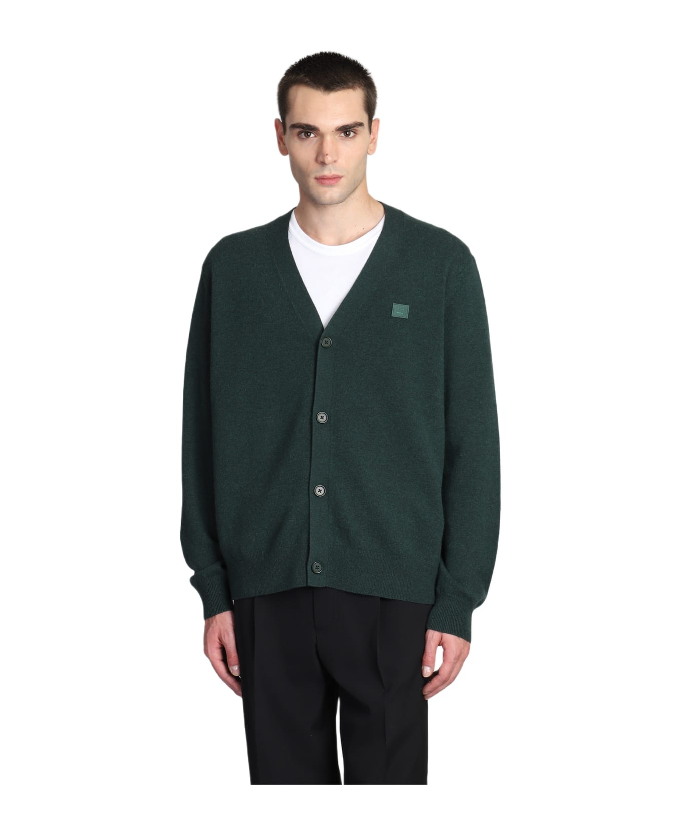 Cardigan In Green Wool - 1