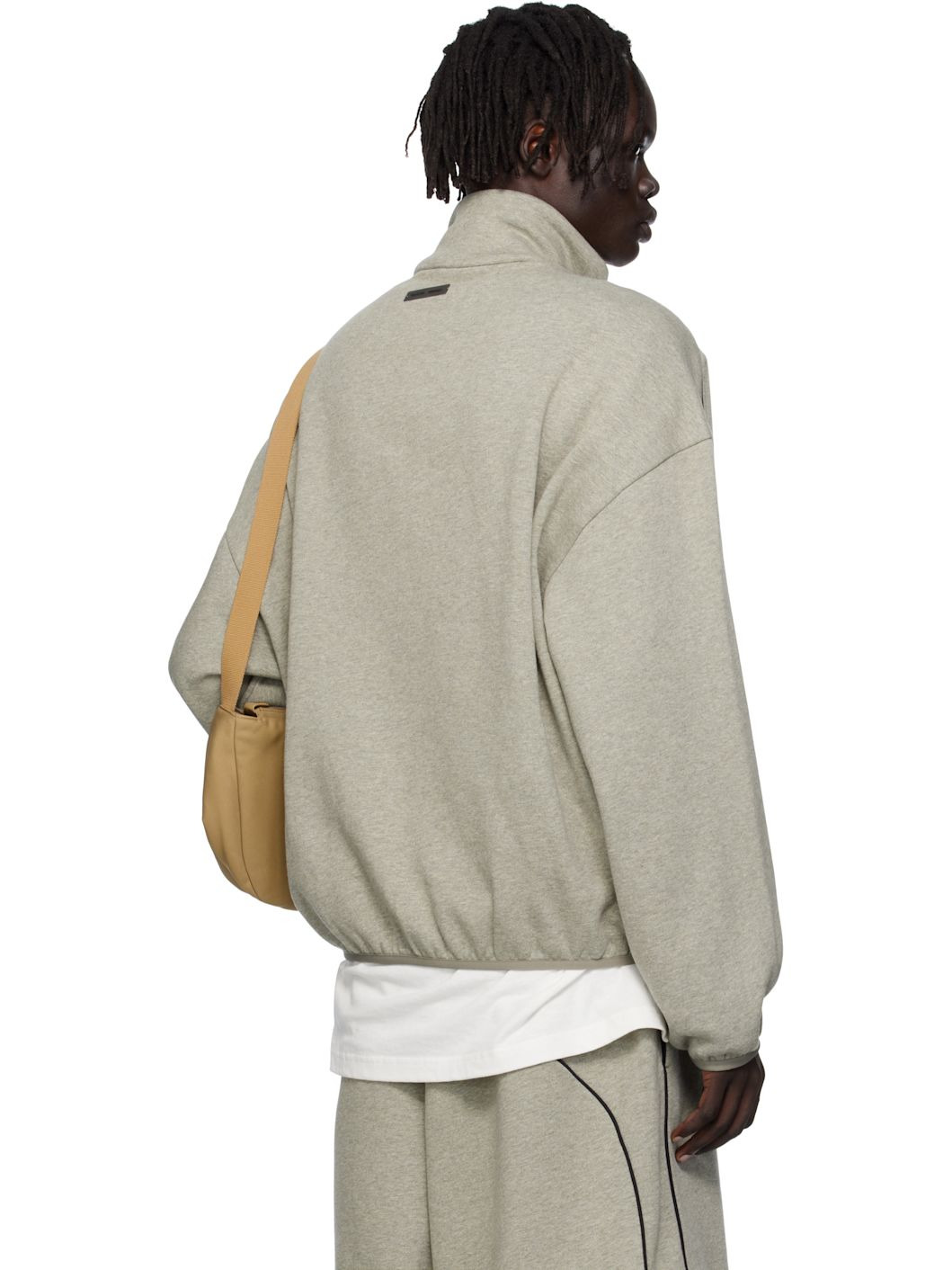 Gray Modern Fit Fleece Track Jacket - 3