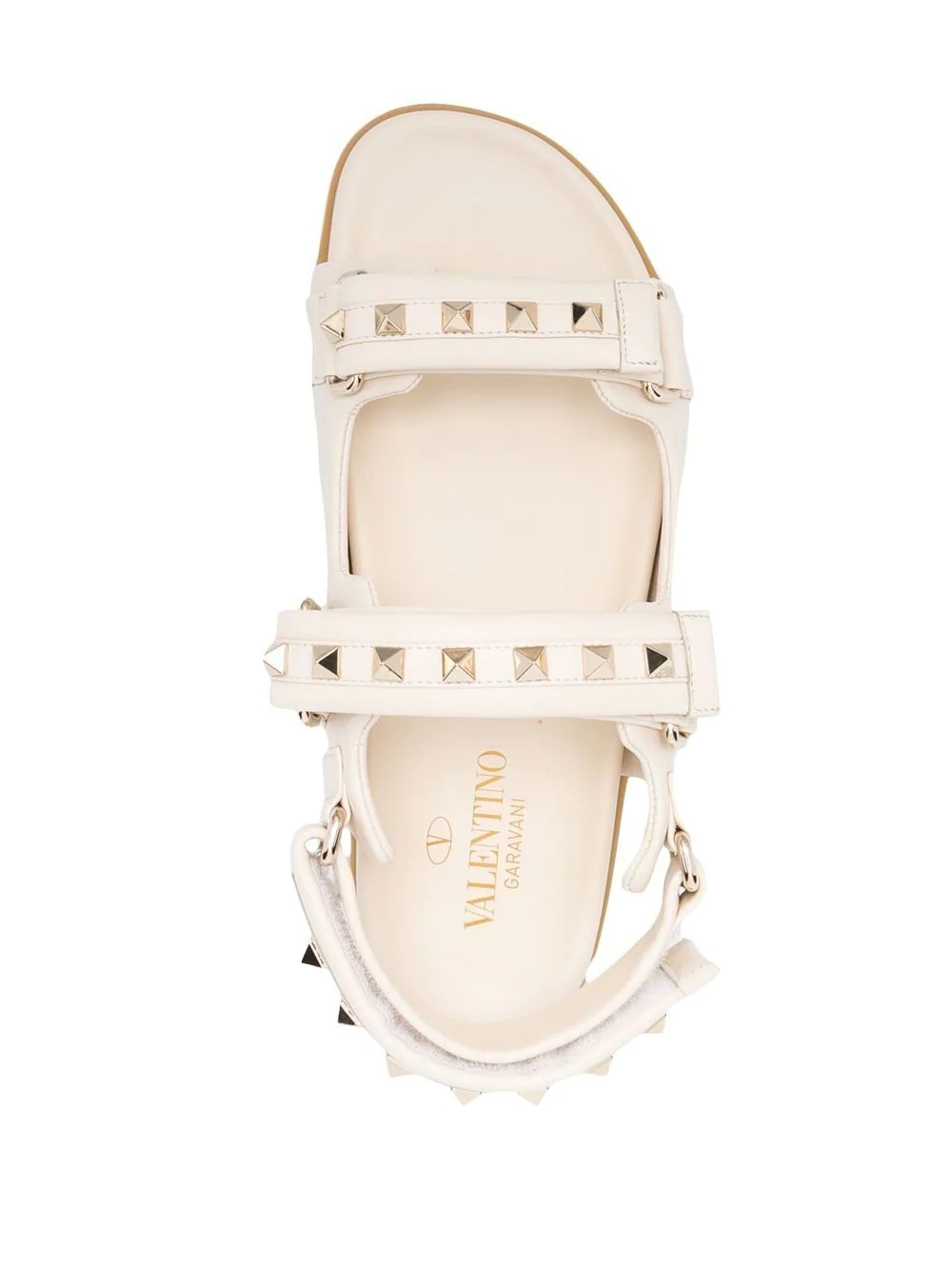 Rockstud leather touch-strap sandals - 4