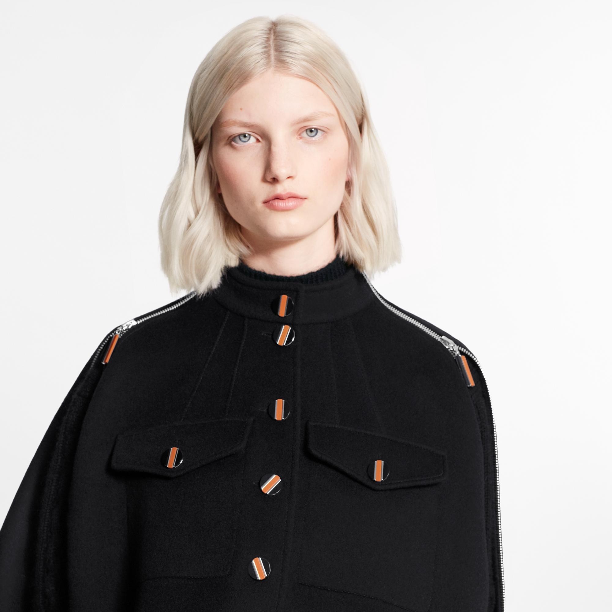 Louis Vuitton Reversible Monogram Jacquard Coat BLACK. Size 36