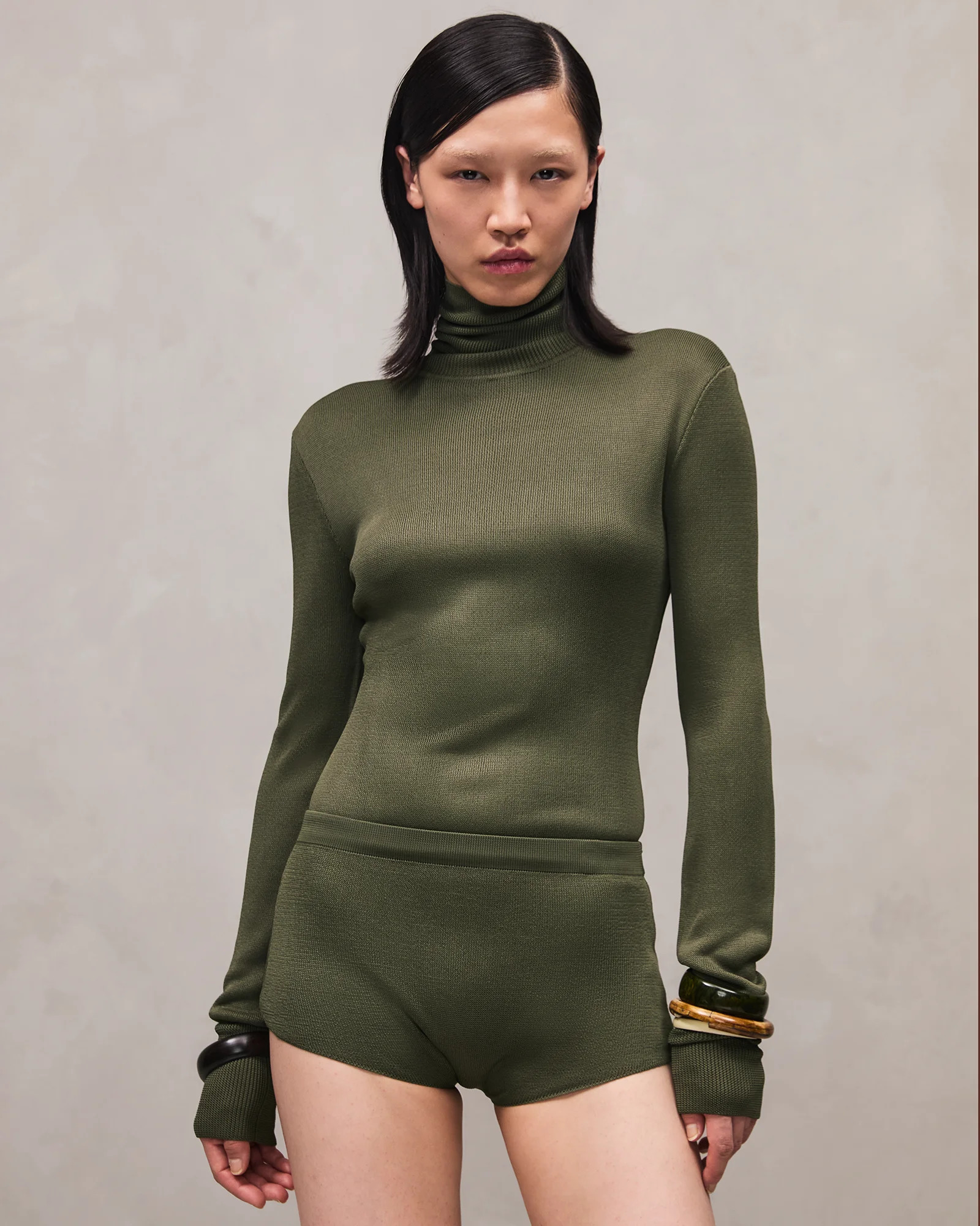 TURTLE NECK LONG SLEEVE MOSS - 3