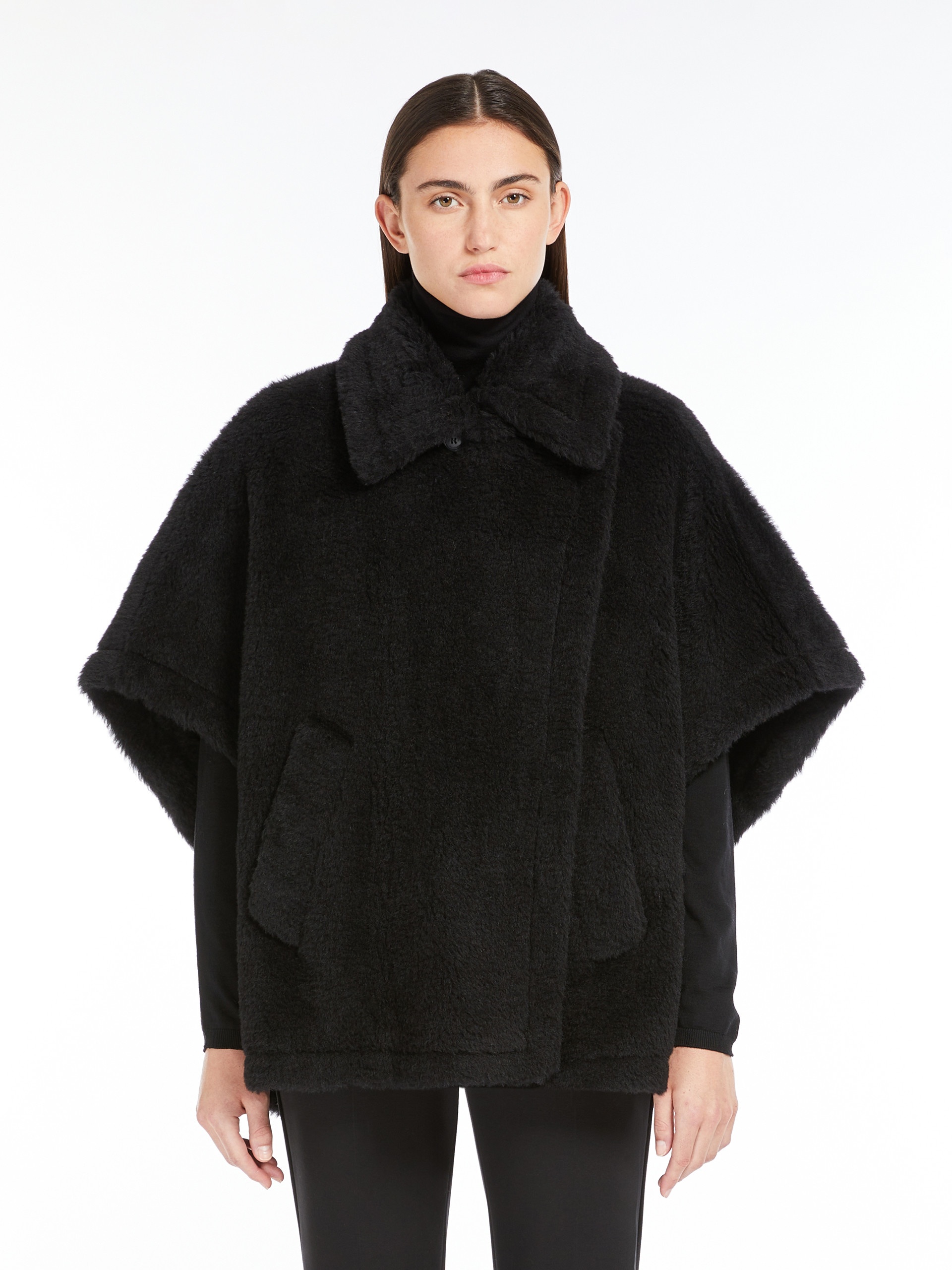 TEBE1 Cape in alpaca and wool Teddy fabric - 3