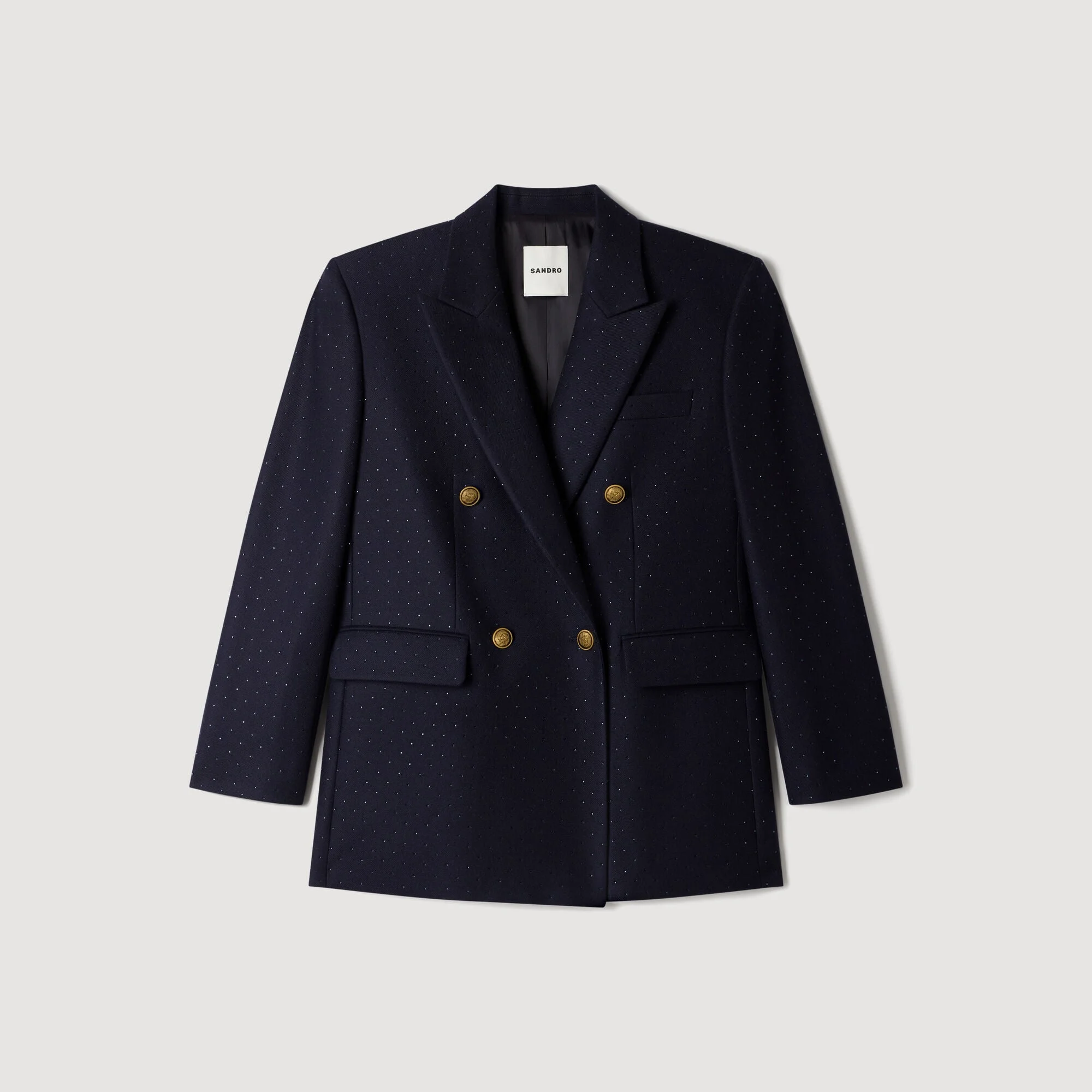 RHINESTONE WOOL SUIT JACKET - 1