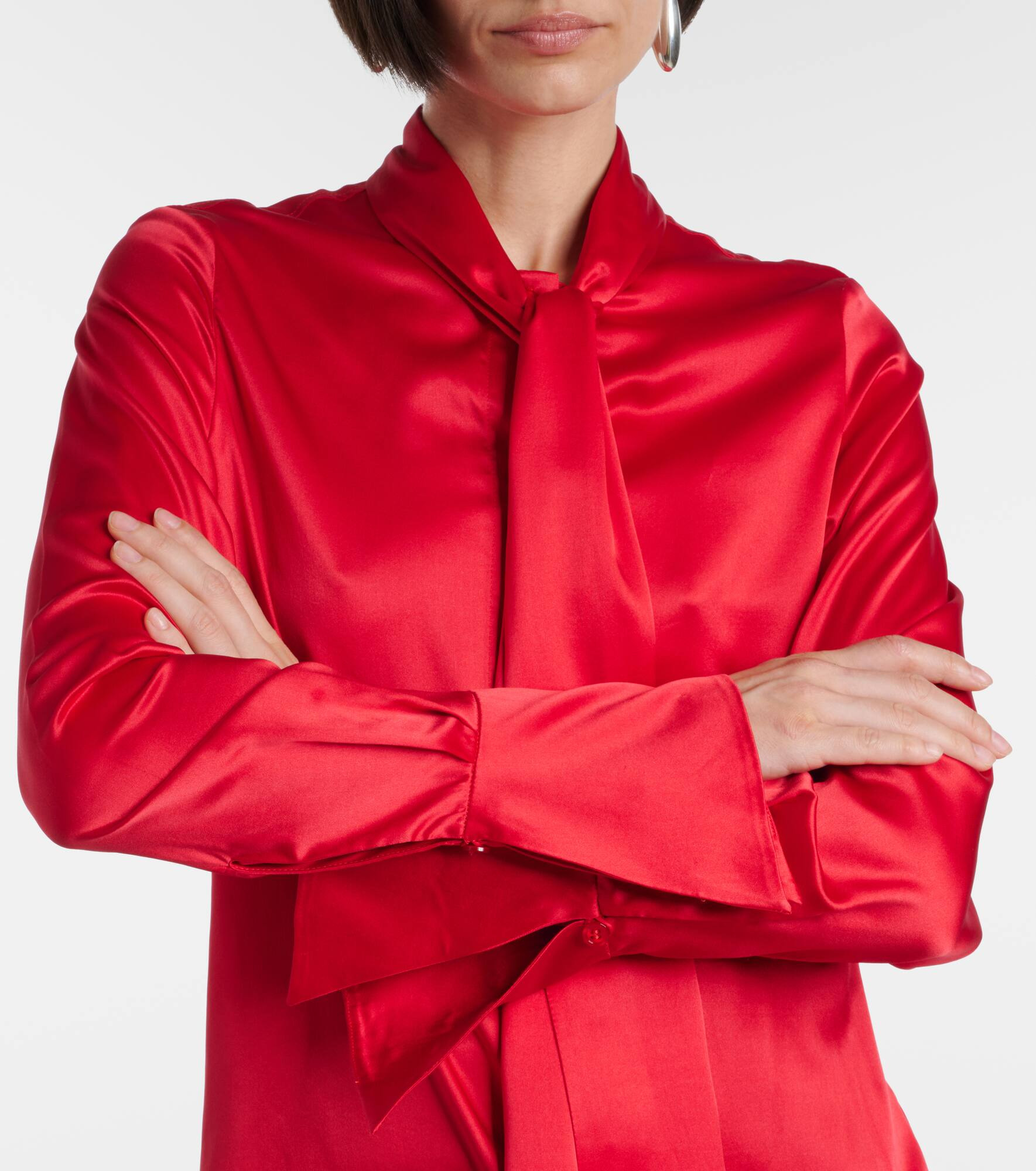 Lavalliere silk crêpe de chine shirt - 5