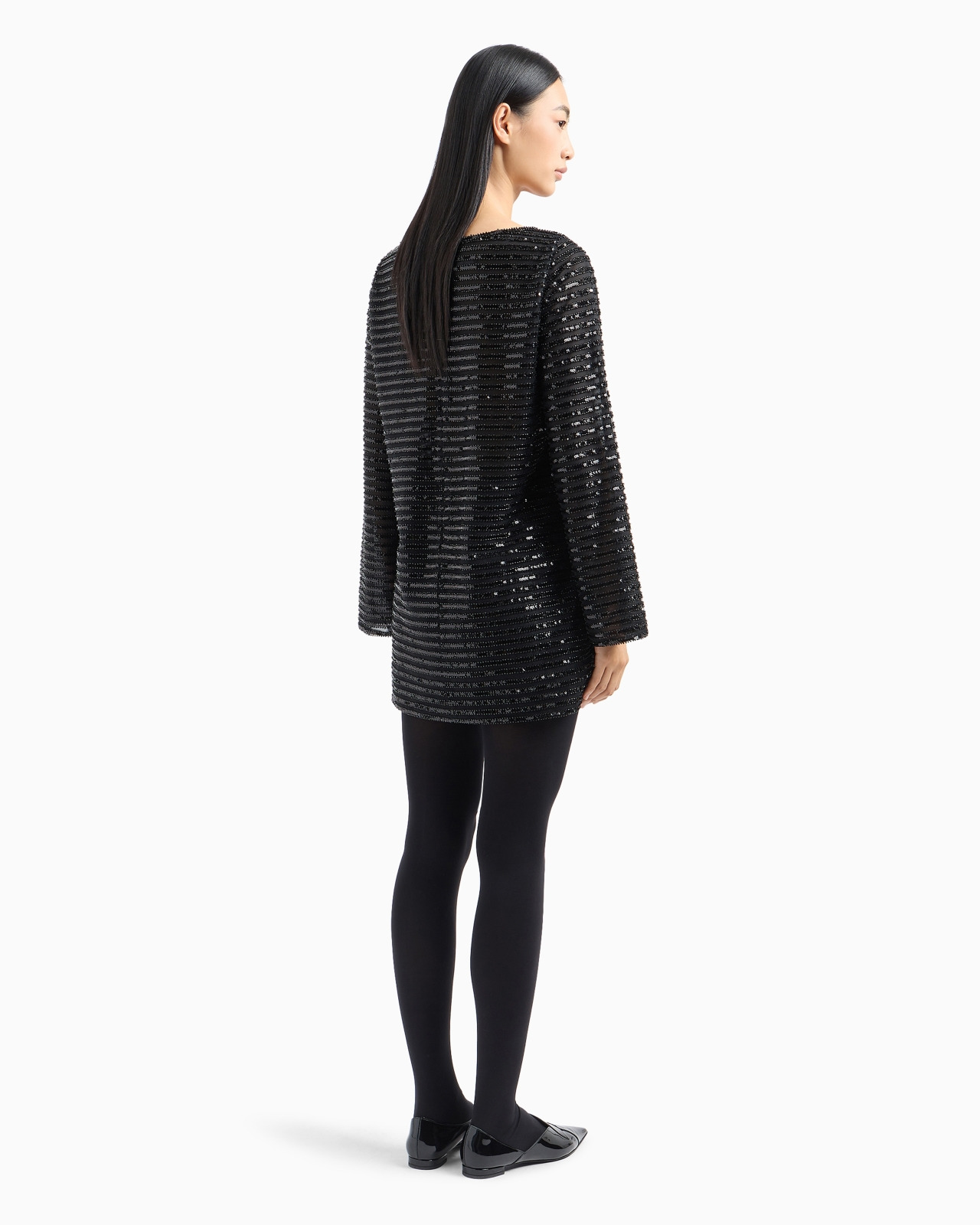 Moon Capsule collection tulle tunic dress with striped sequinned motif - 3
