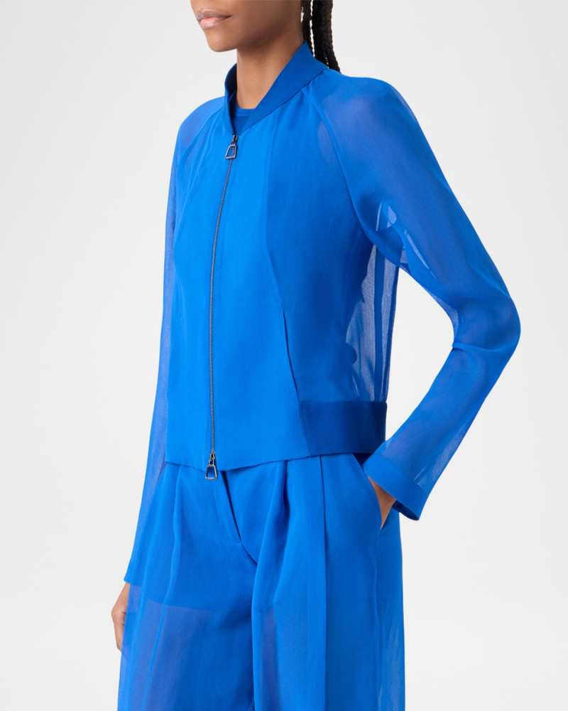 Harina Panama Silk Organza Bomber Jacket 6