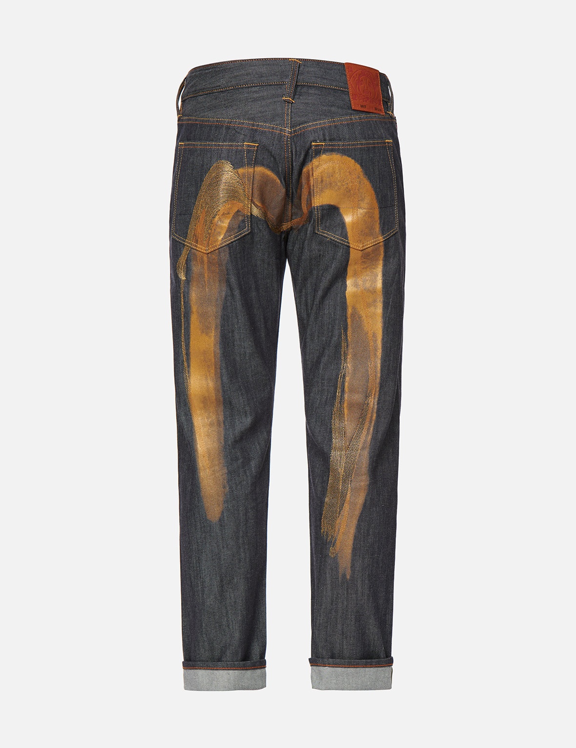CALLIGRAPHY DAICOCK PRINT AND EMBROIDERY CARROT FIT CROPPED JEANS #2017 - 2