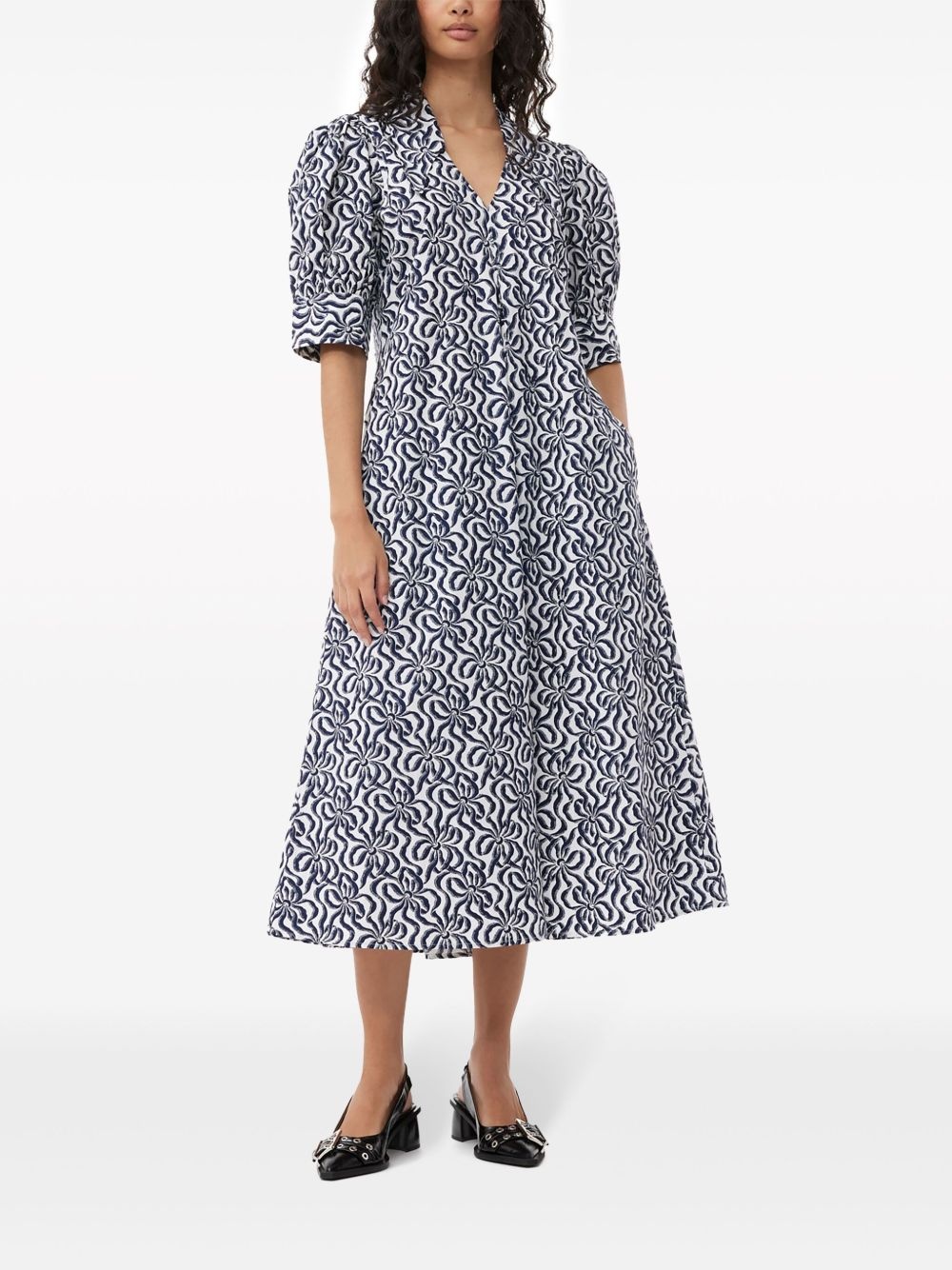 graphic-print organic-cotton midi dress - 2