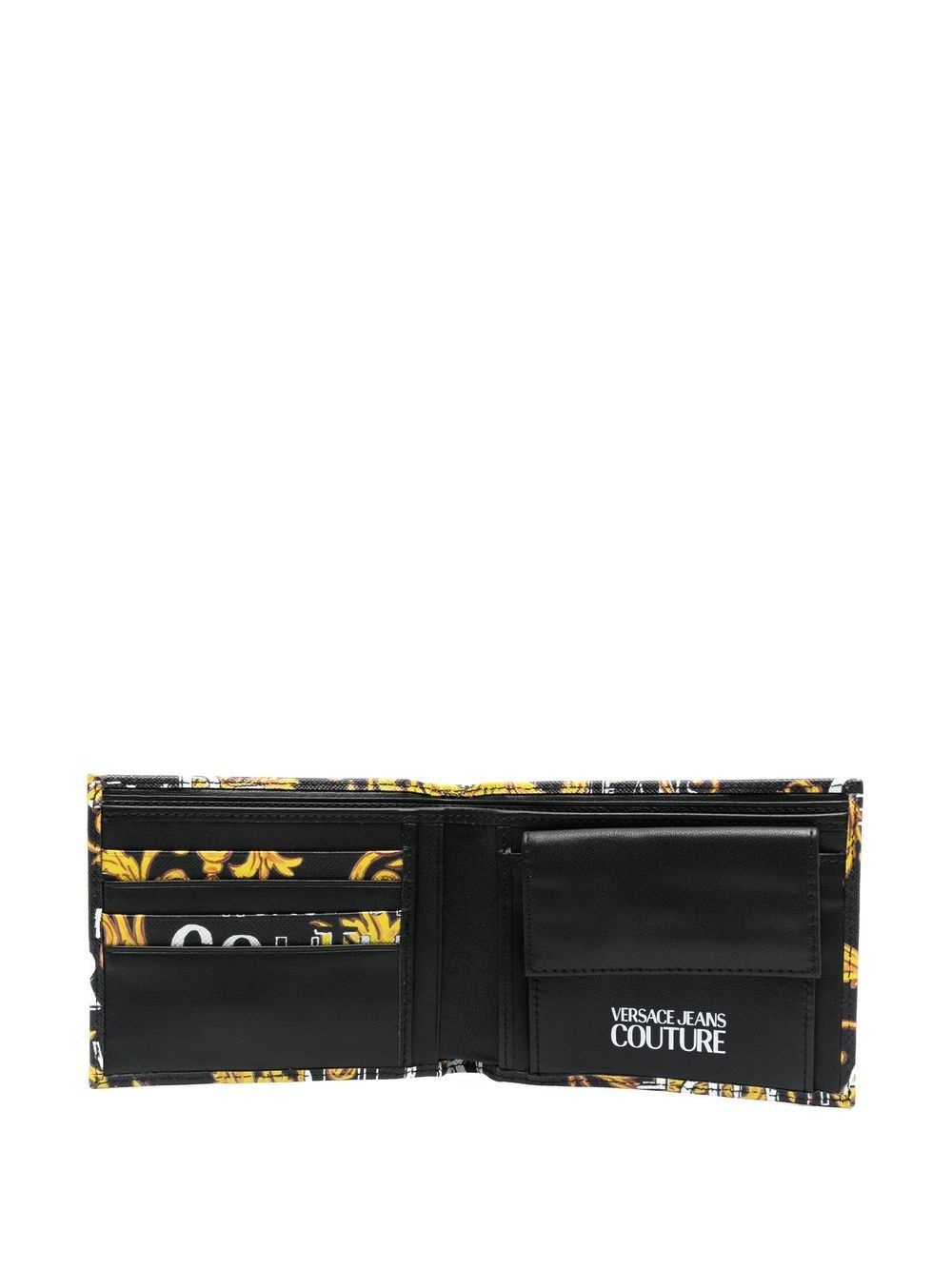 baroque logo-print leather wallet - 3