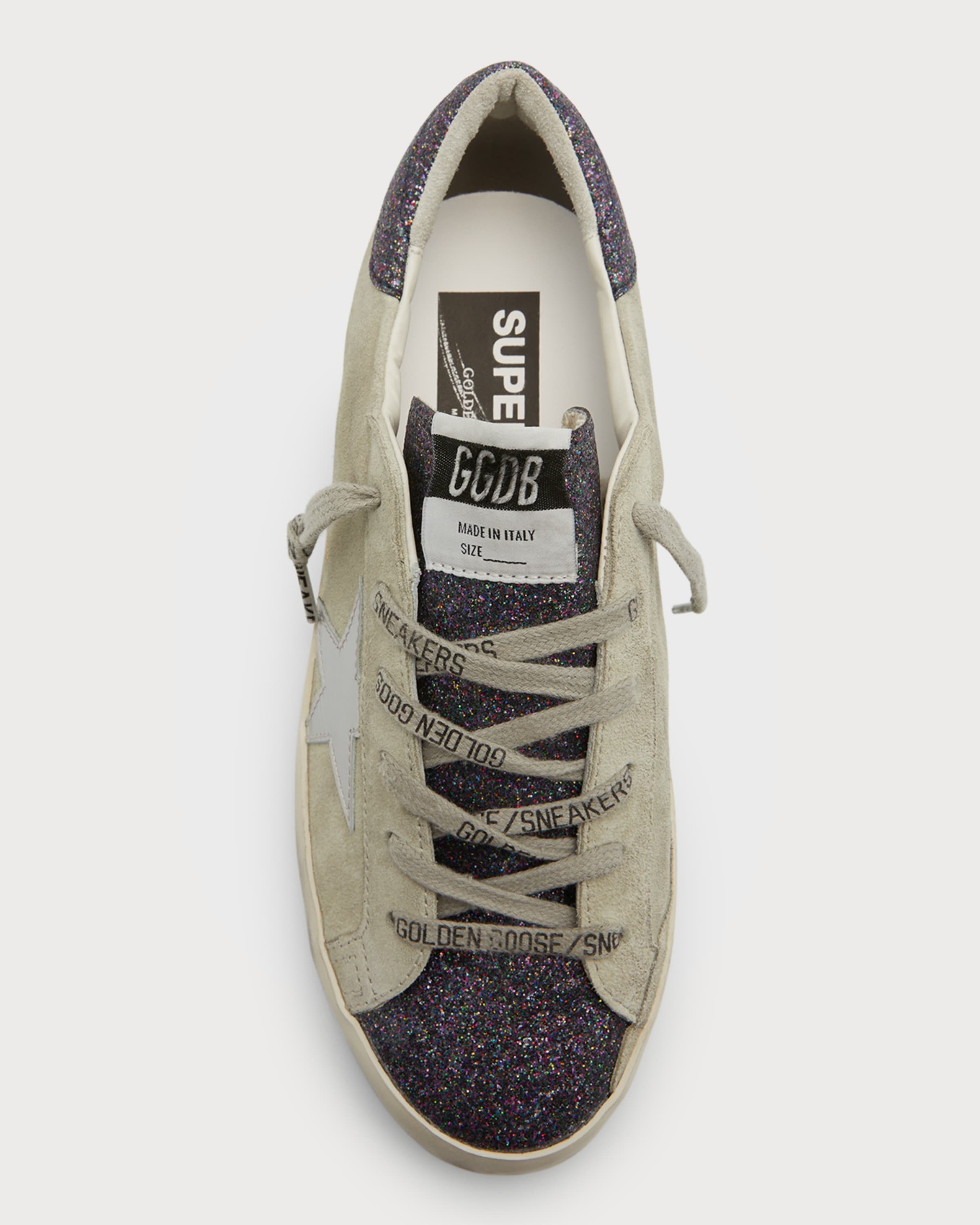 Superstar Glitter Leather Low-Top Sneakers - 4