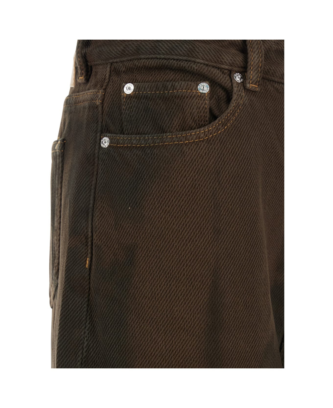 Brown Denim Wide-leg Jeans - 3