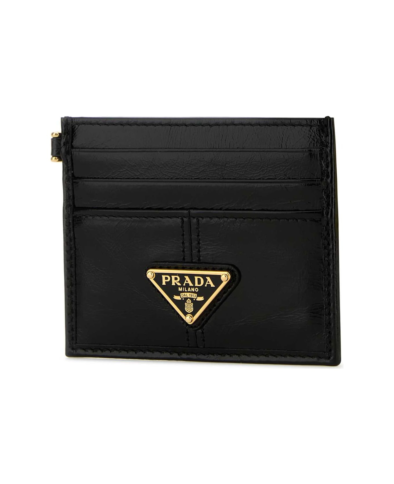 Black Leather Card Holder - 2