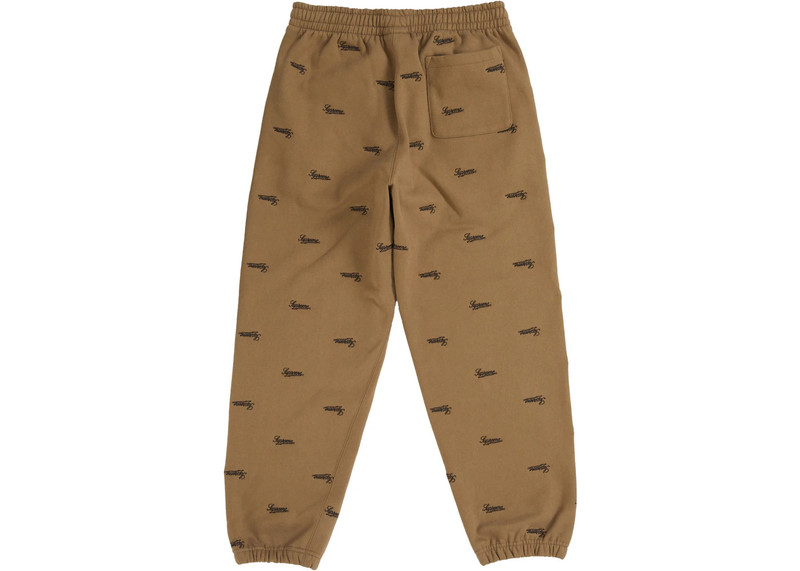 Supreme Supreme Repeat Script Sweatpant Brown outlook