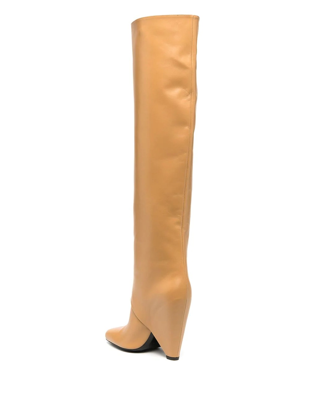 square-toe knee-length boots - 3