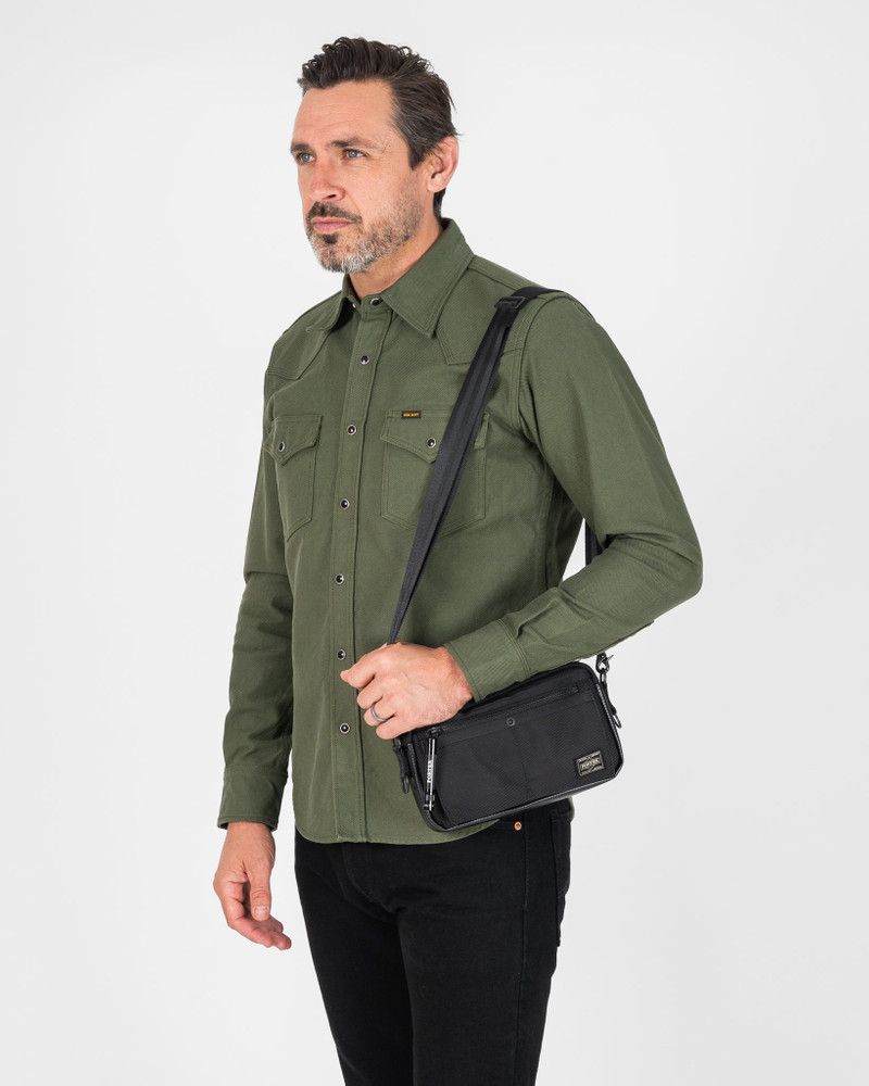 Iron Heart PORTER - YOSHIDA & CO. - HEAT SMALL SHOULDER BAG - BLACK outlook