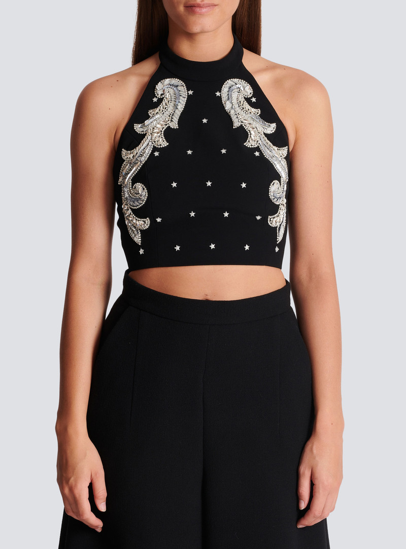 Backless Baroque embroidered top 5