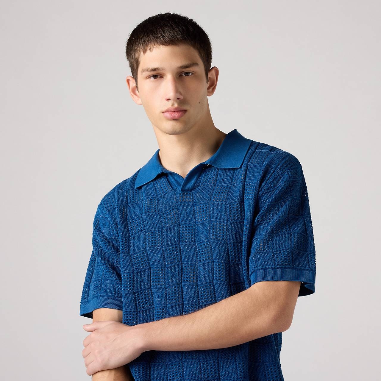 OPEN COLLAR SWEATER POLO - 4