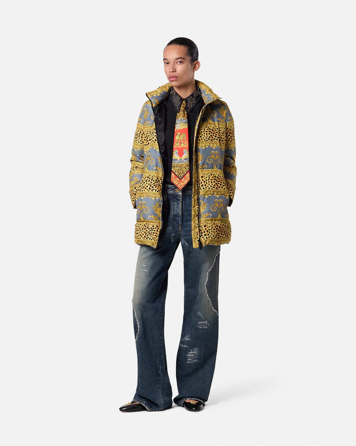 Duvet Stripes Belted Puffer Jacket - 2