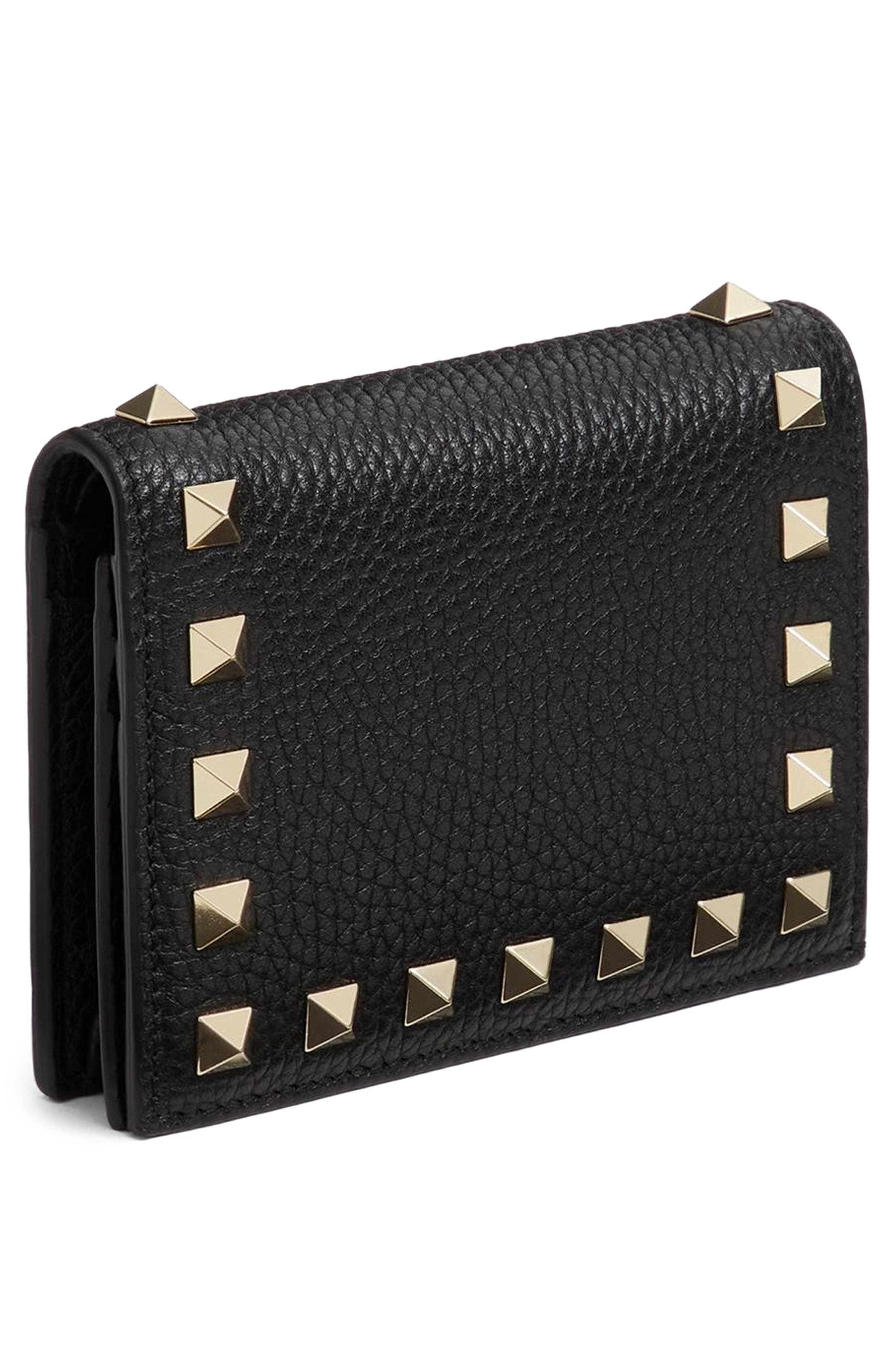 Valentino Garavani Rockstud Leather Bifold French Wallet in Black at Nordstrom - 5