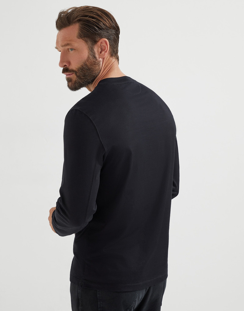 Brunello Cucinelli Cotton jersey long sleeve crew neck T-shirt outlook