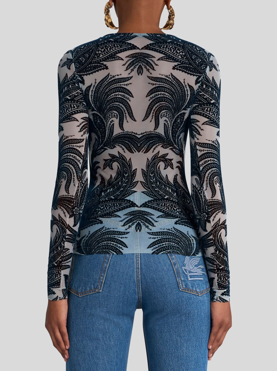 FLOCKED TULLE TOP - 4