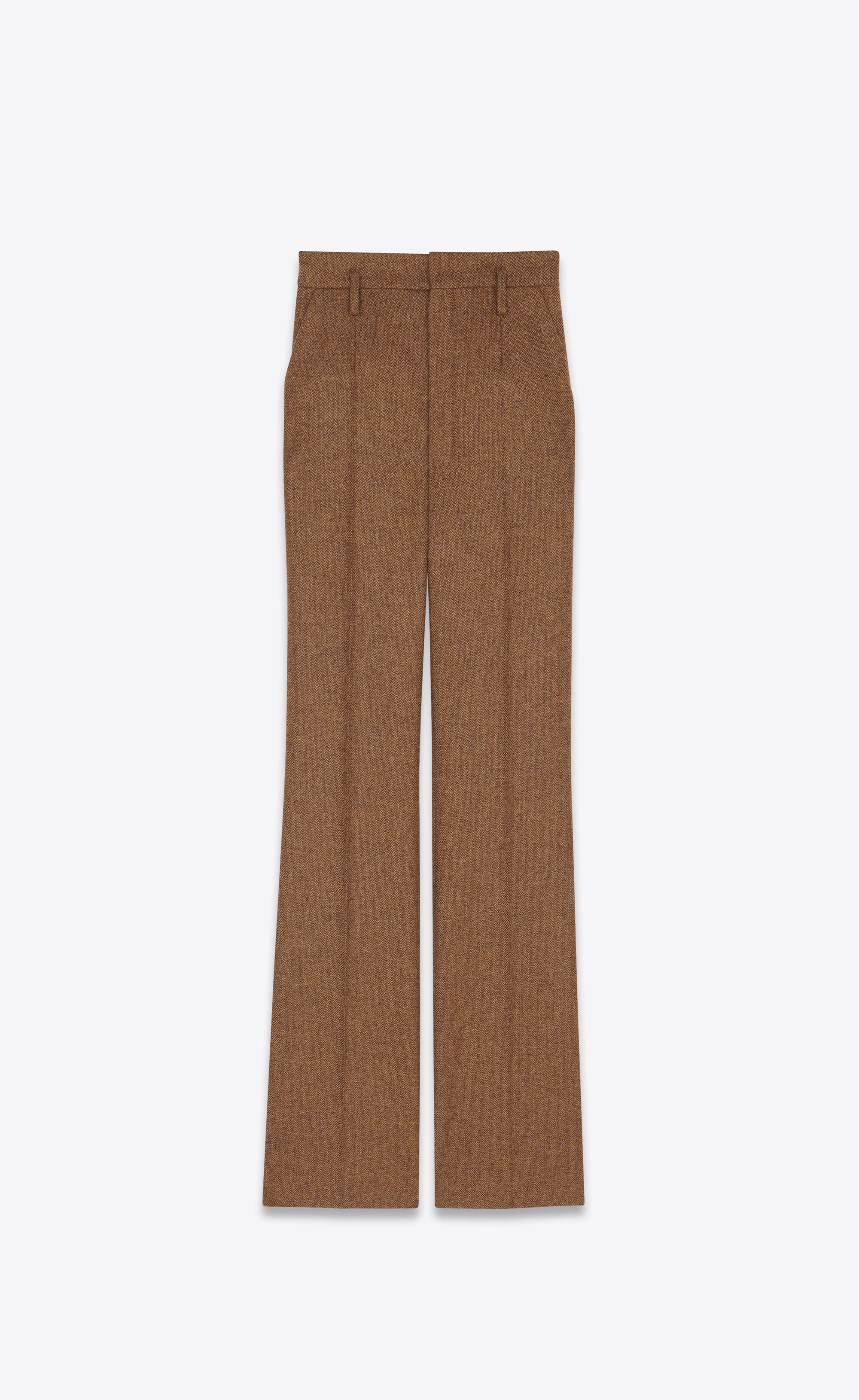 high-waisted pants in chevron wool - 1