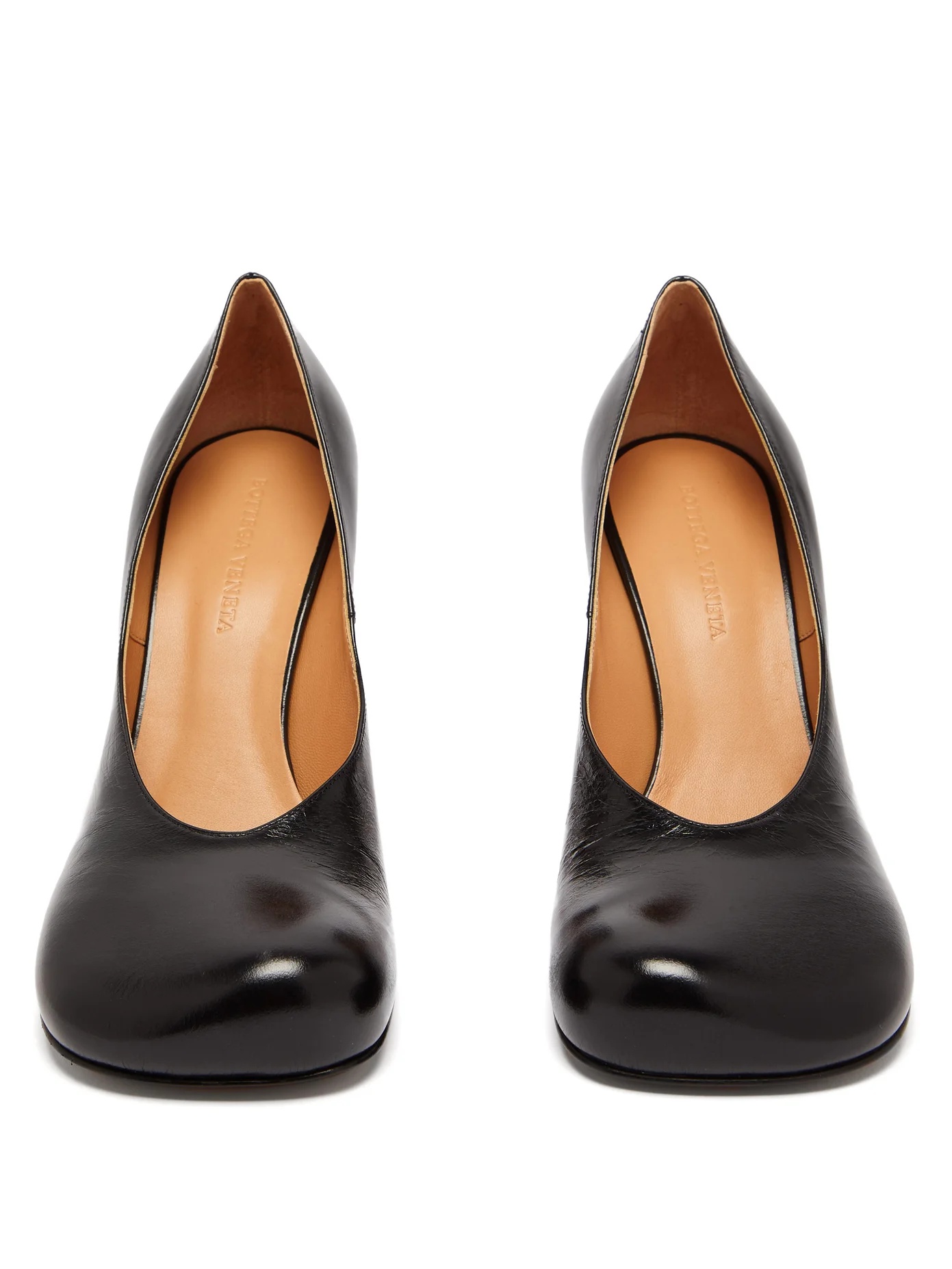 Square-toe leather pumps - 6