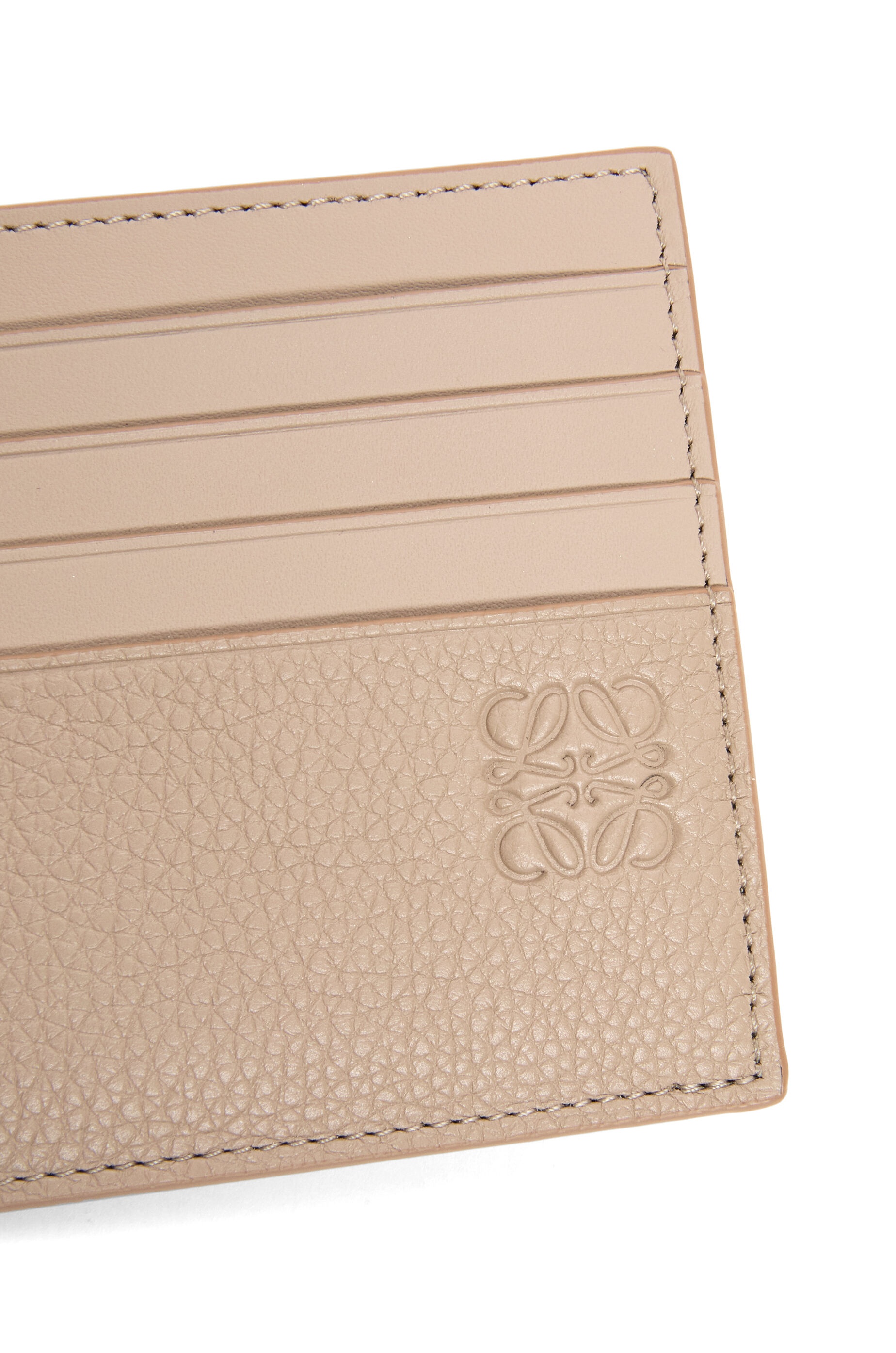 Open plain cardholder in soft grained calfskin - 4