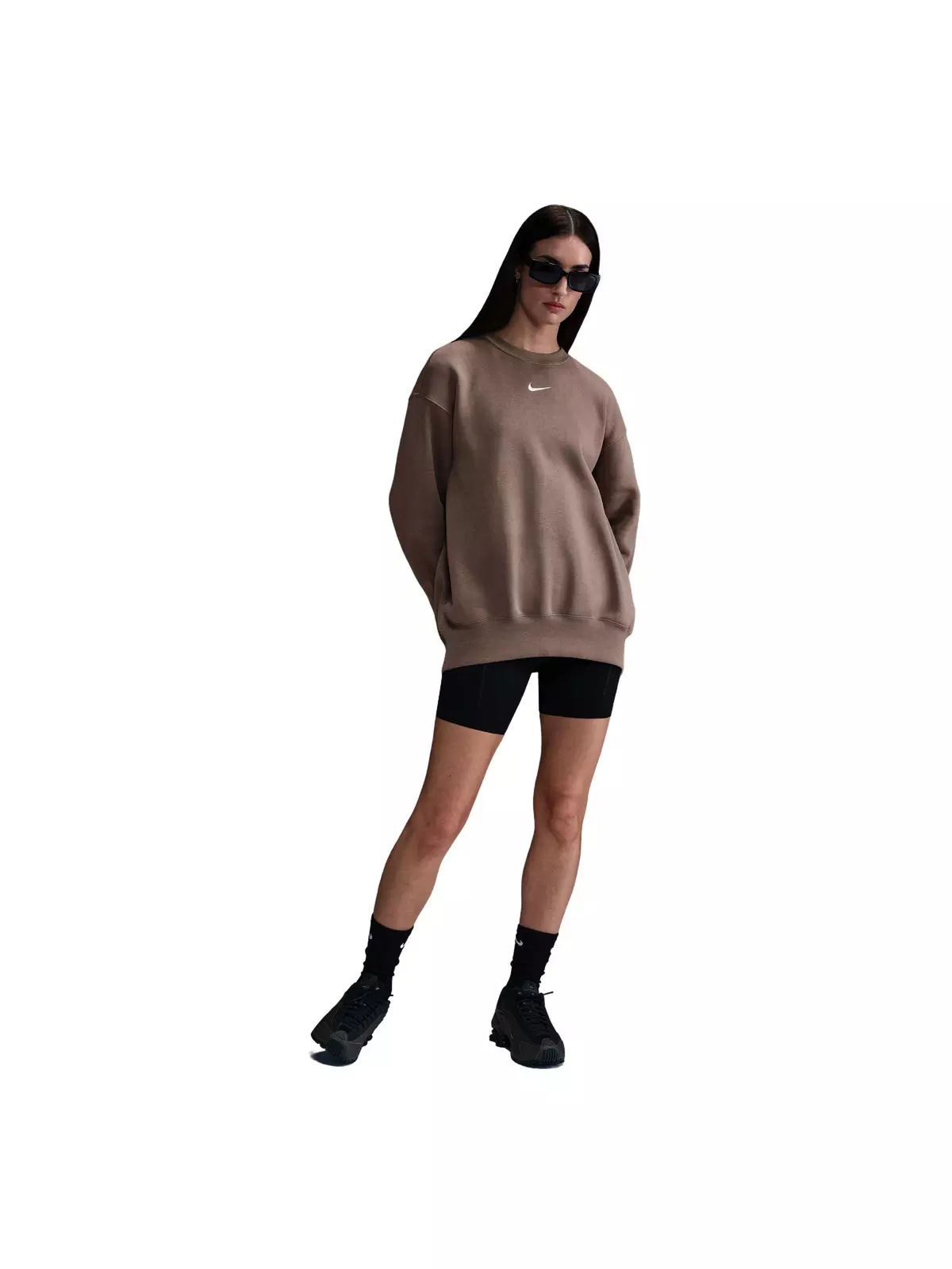 Women's Sportswear Phoenix Fleece Oversized Crewneck Sweatshirt - Brown - 4