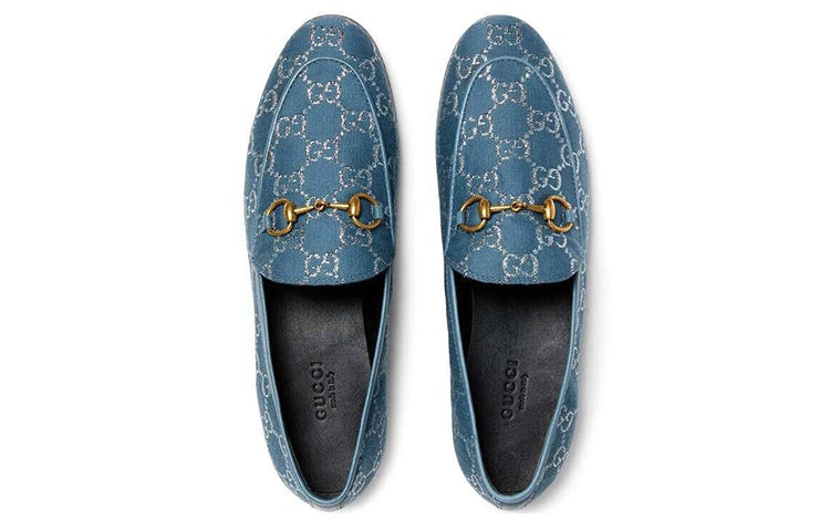 (WMNS) Gucci Jordaan Loafers Shoes Blue 431467-2C820-4691 - 3