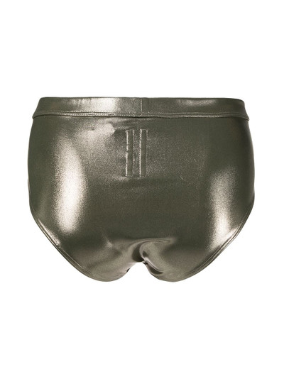 Rick Owens metallic-effect swim trunks outlook