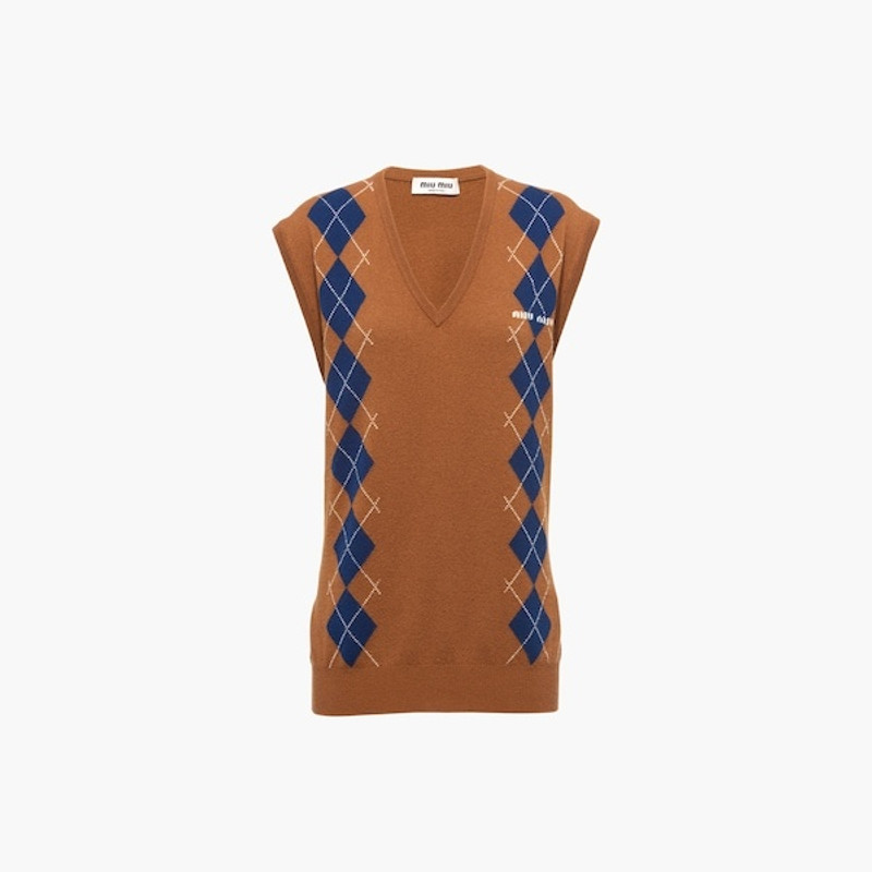 Intarsia cashmere vest 3