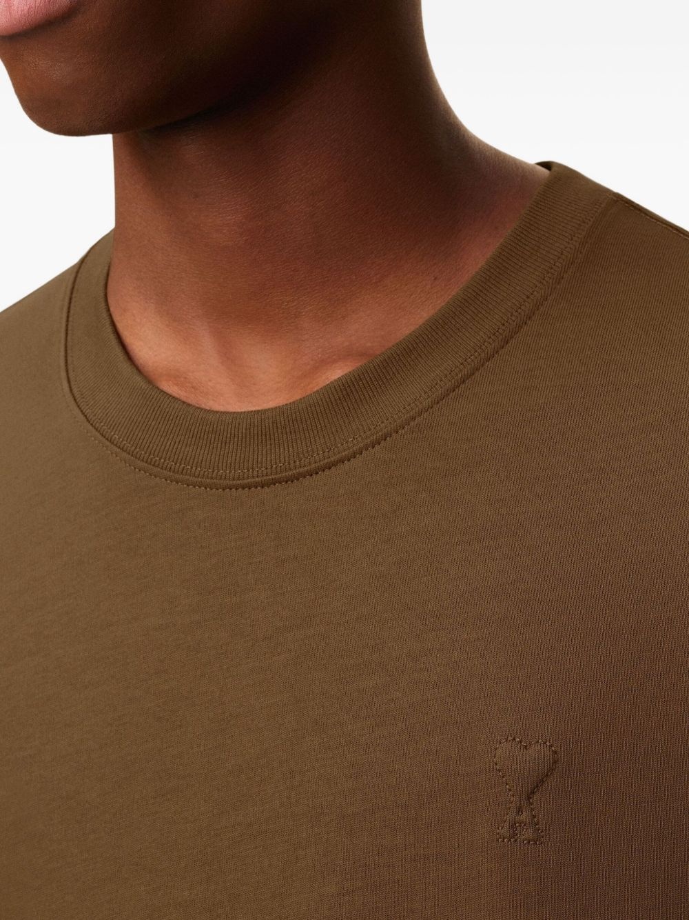 heart-embossed cotton T-shirt - 5