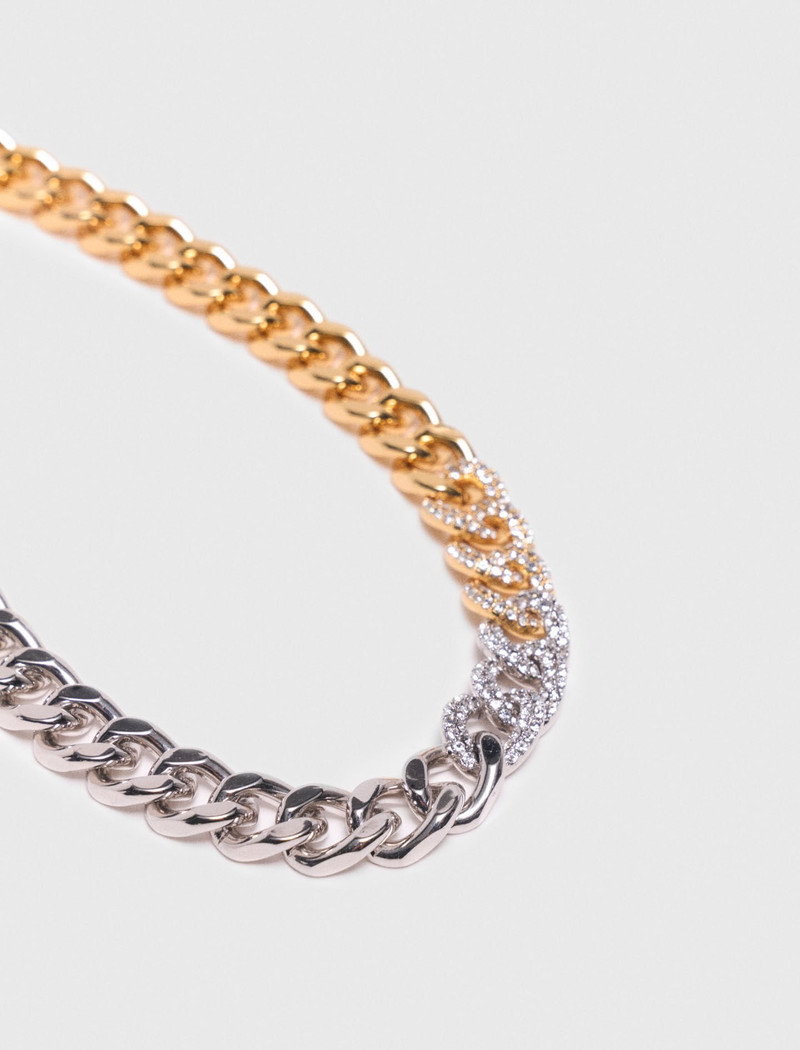 maje Two-tone rhinestone link necklace outlook