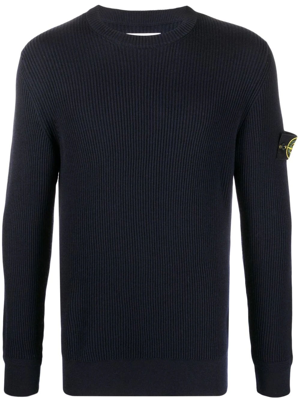 fine ribbed round neck jumper - 1