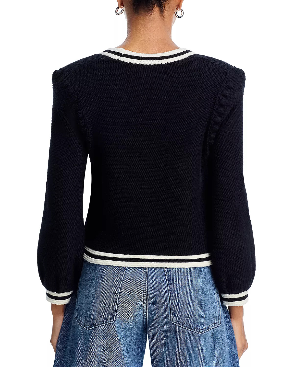 Kaito Contrast Trim Crop Cardigan - 3