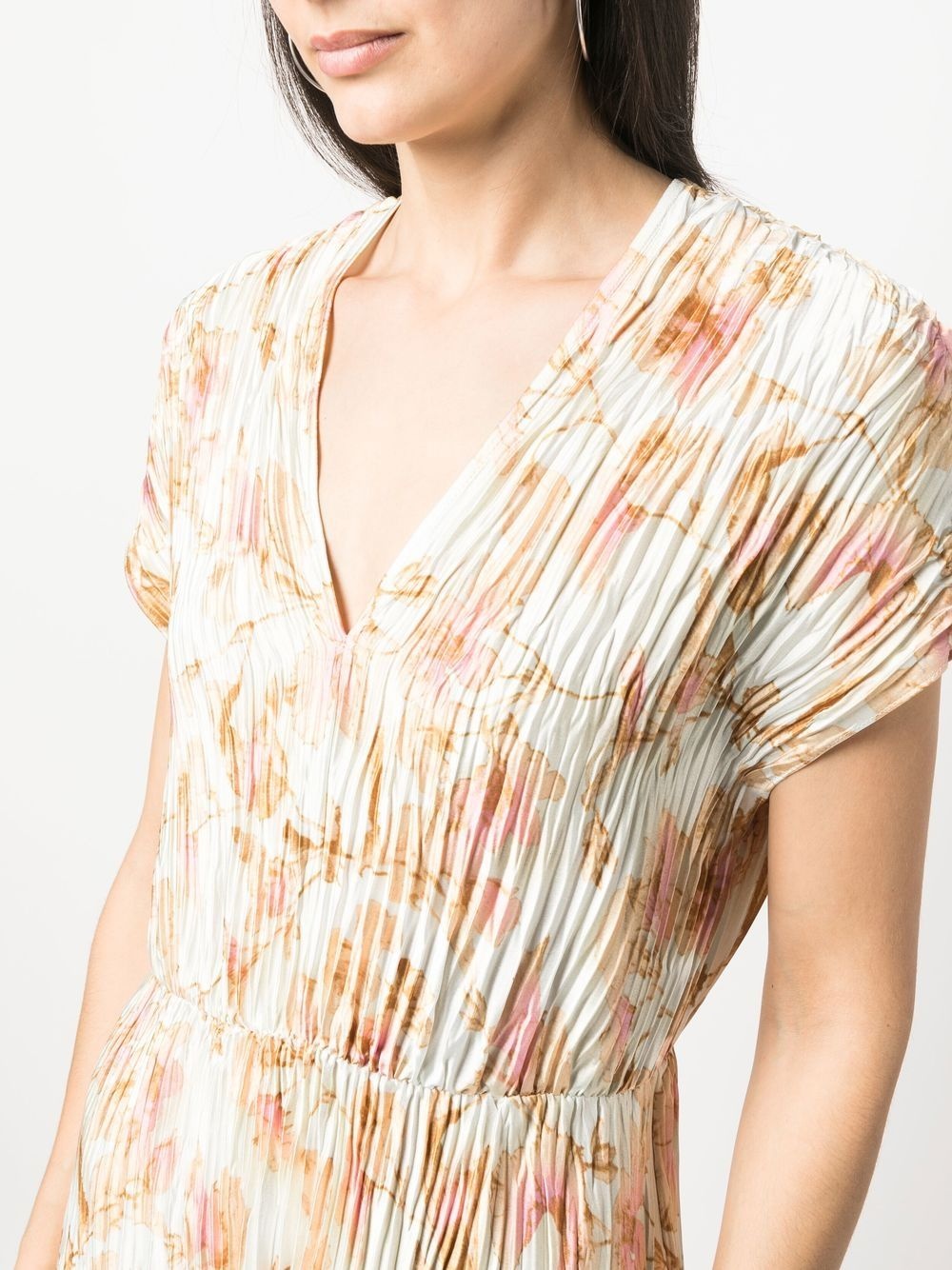 floral-print plissé dress - 5