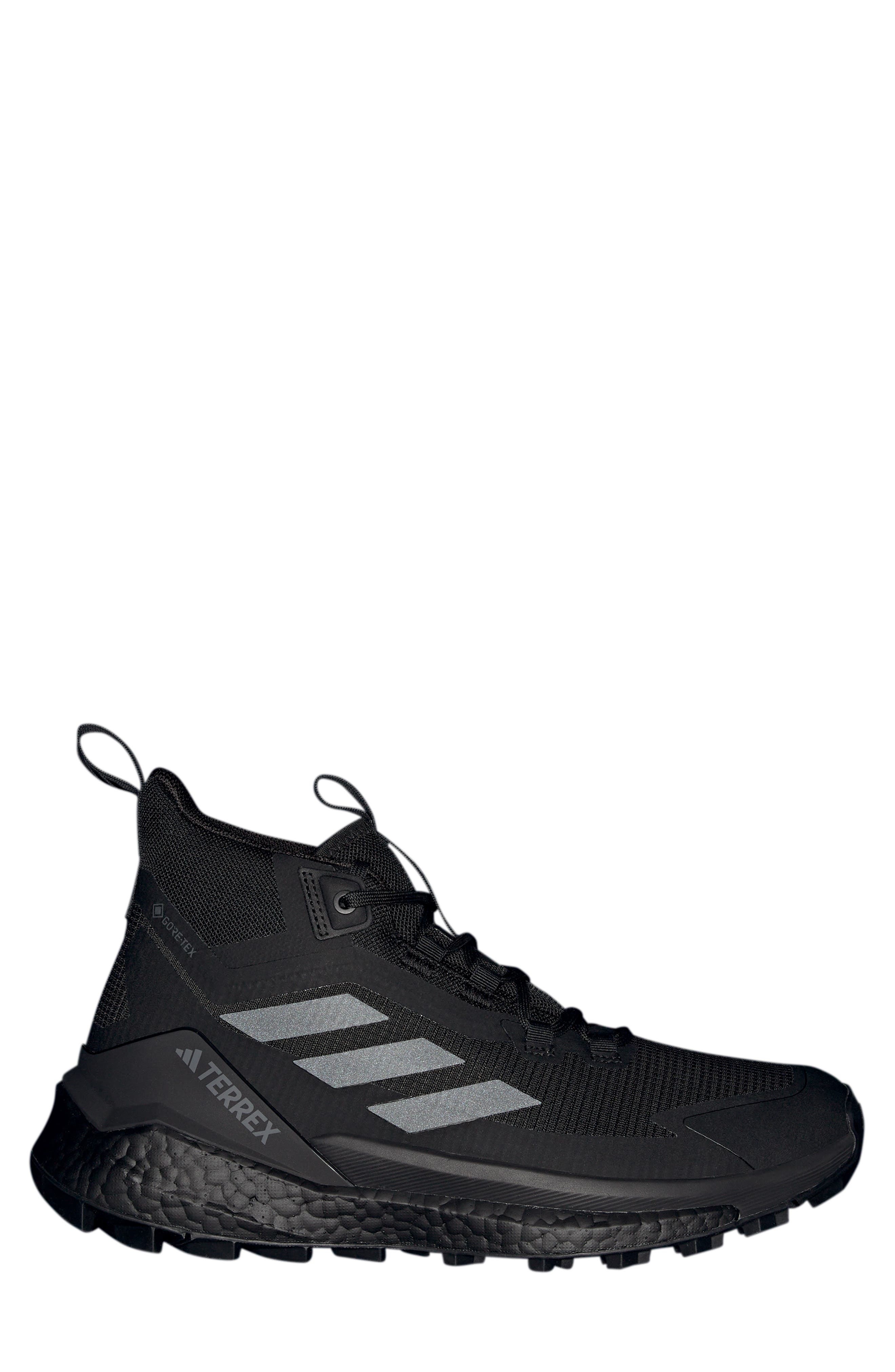 adidas Terrex Free Hiker 2.0 Mid Waterproof Gore-Tex® Hiking Shoe in Black/Black/Grey at Nordstrom - 9